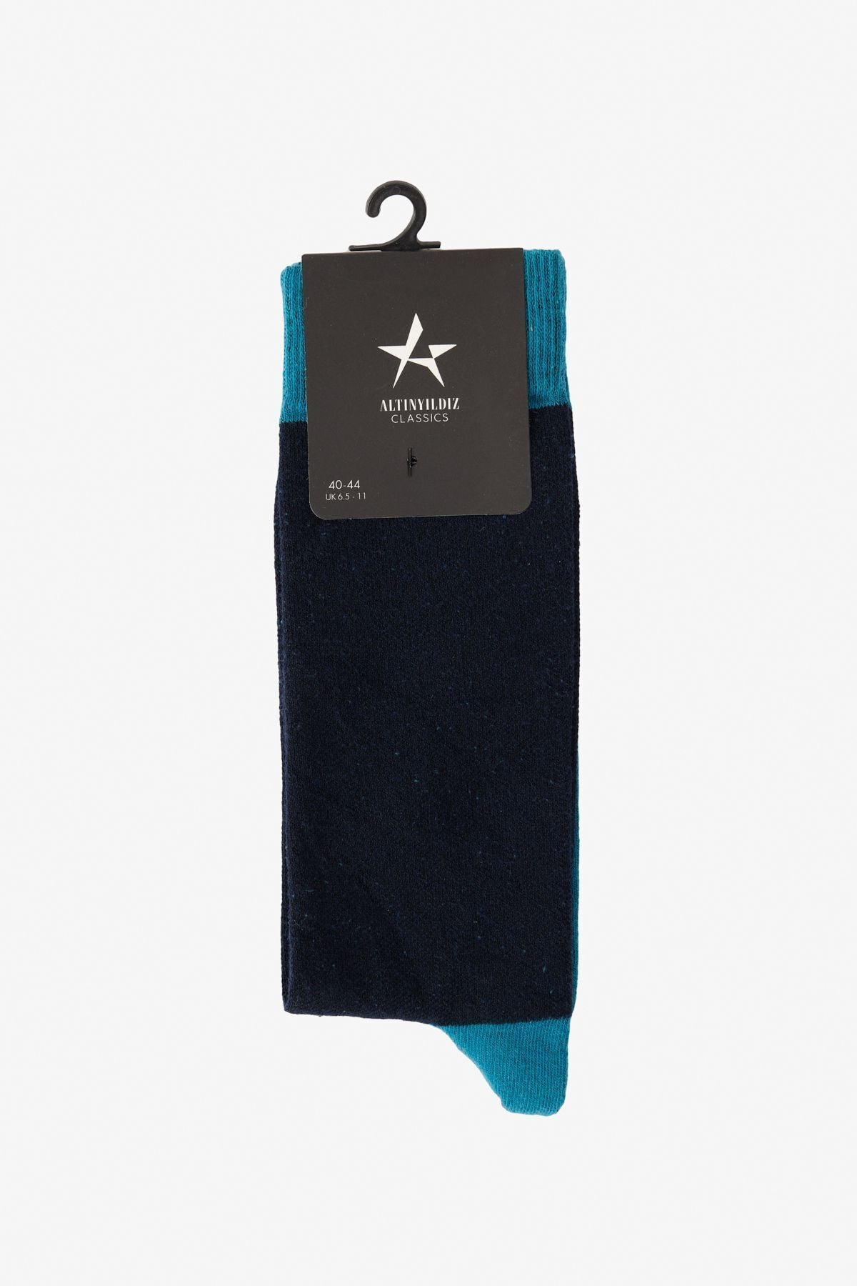 Men's navy blue-indigo patterned bambulu socket socks