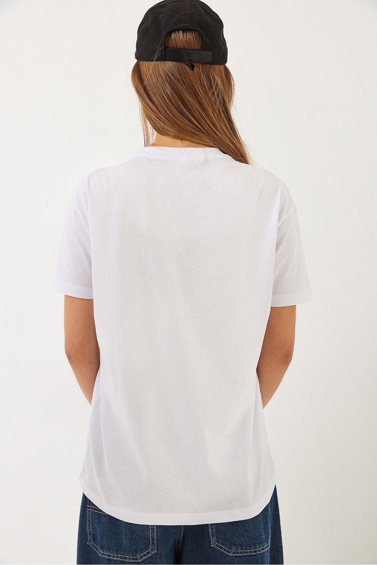 WOMEN'S SHORT SOLD LION PRINTED BASIC T-SHIRT 60602014