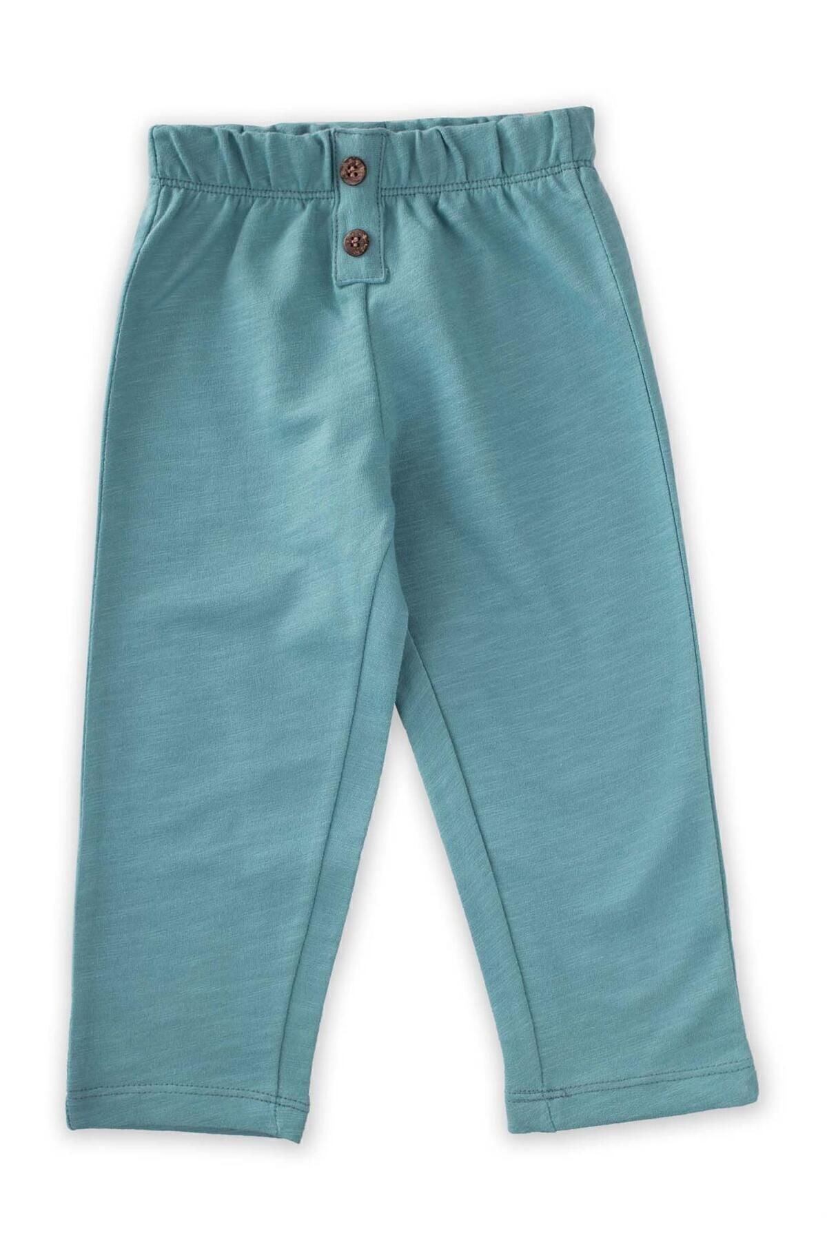 Pat Detailed Knitting Pants 1-5 Years Turquoise