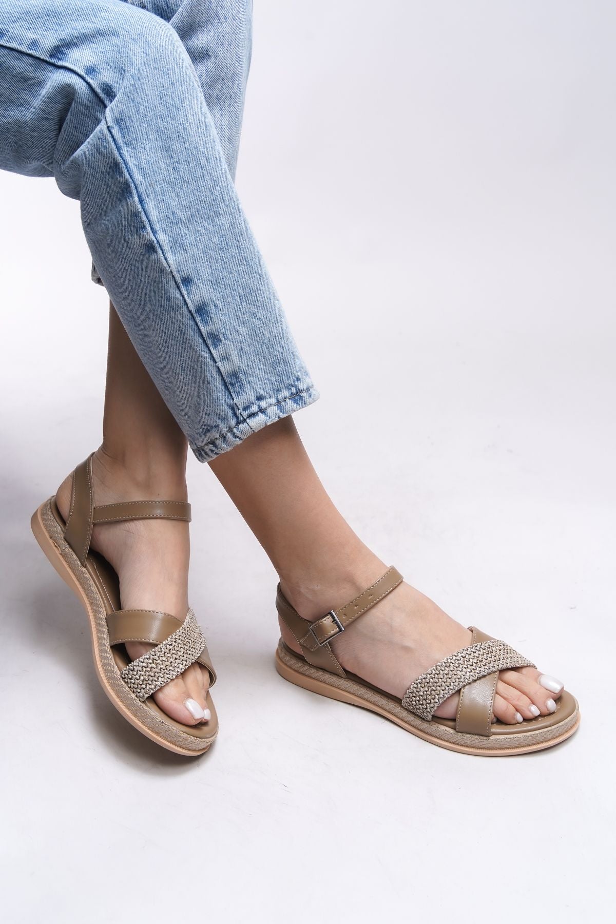 WOMEN SANDALT 0012059 mink mat