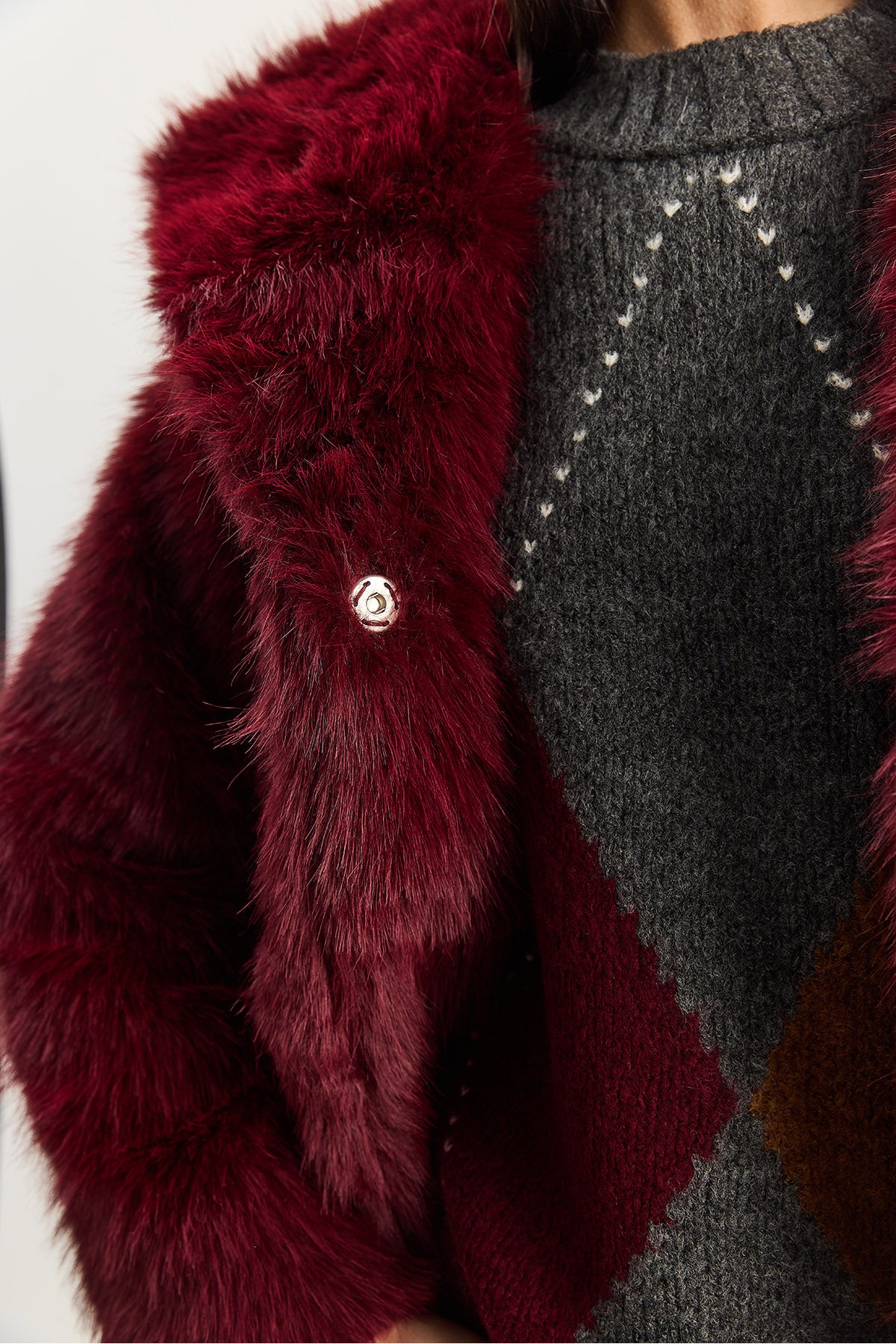 Women's Collared Lined Premium Fur Coat MBMS037 60501037