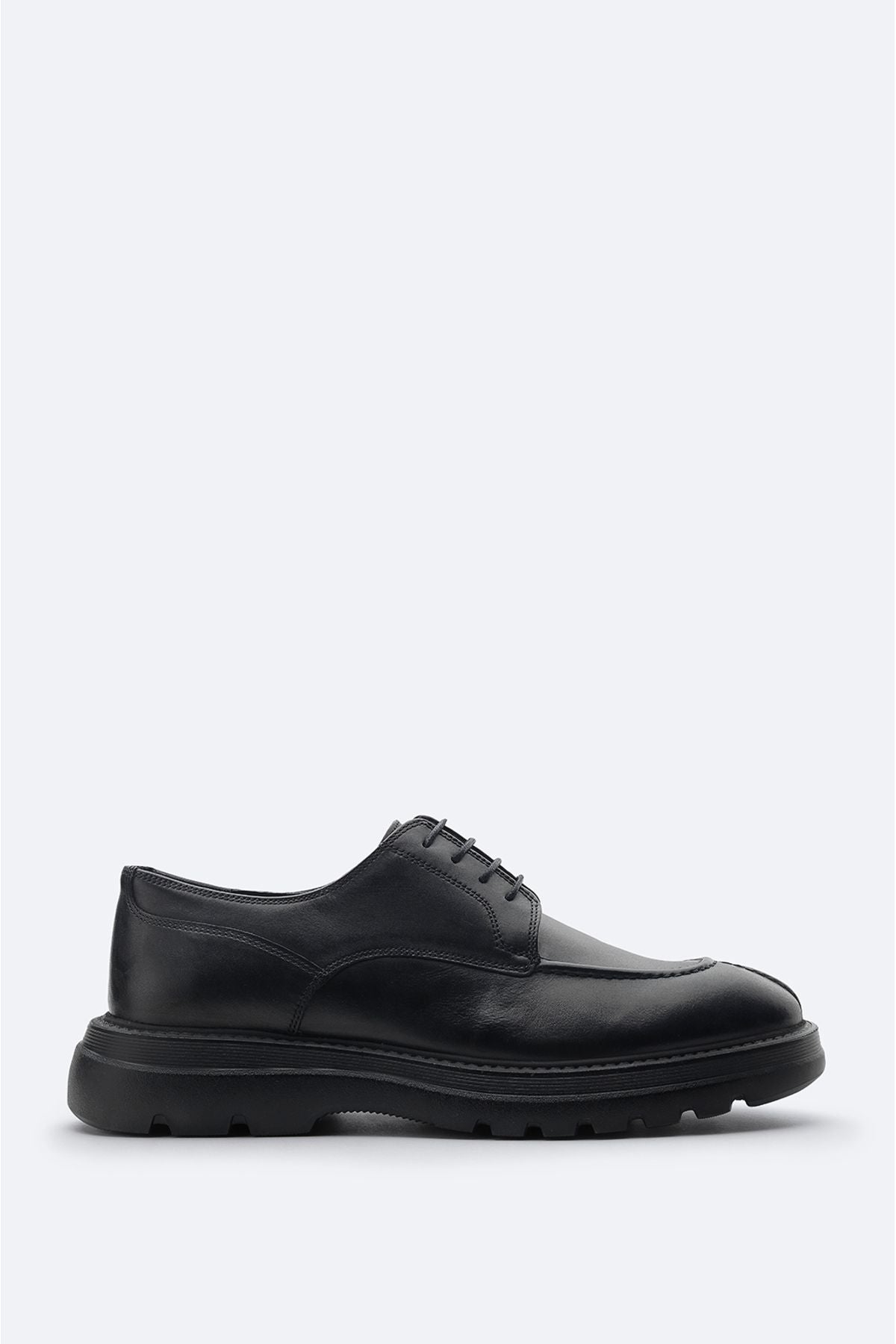 Men's black 100 %leather nose stitched laced classic shoes A32Y8014