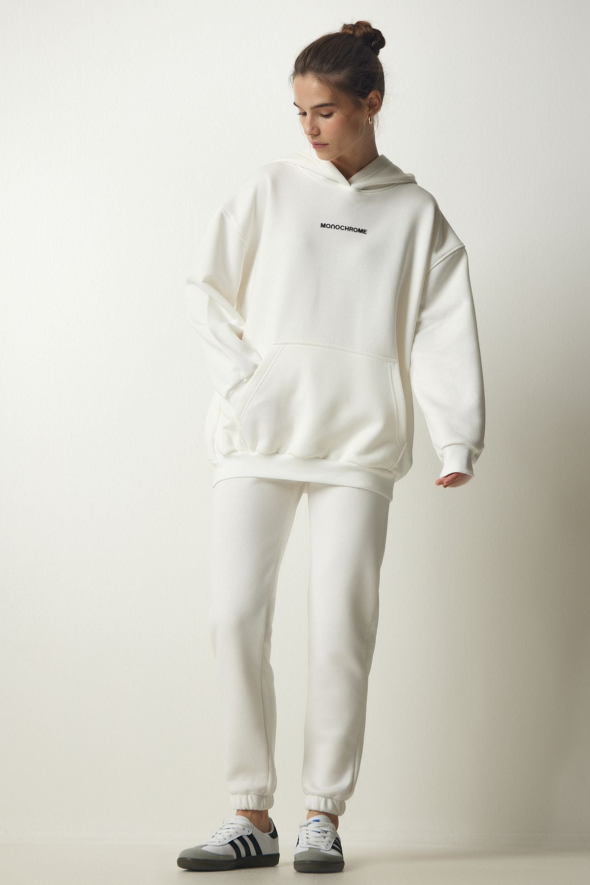 Female Ecru Shardon Knitting Tracksuit Set NJ00134