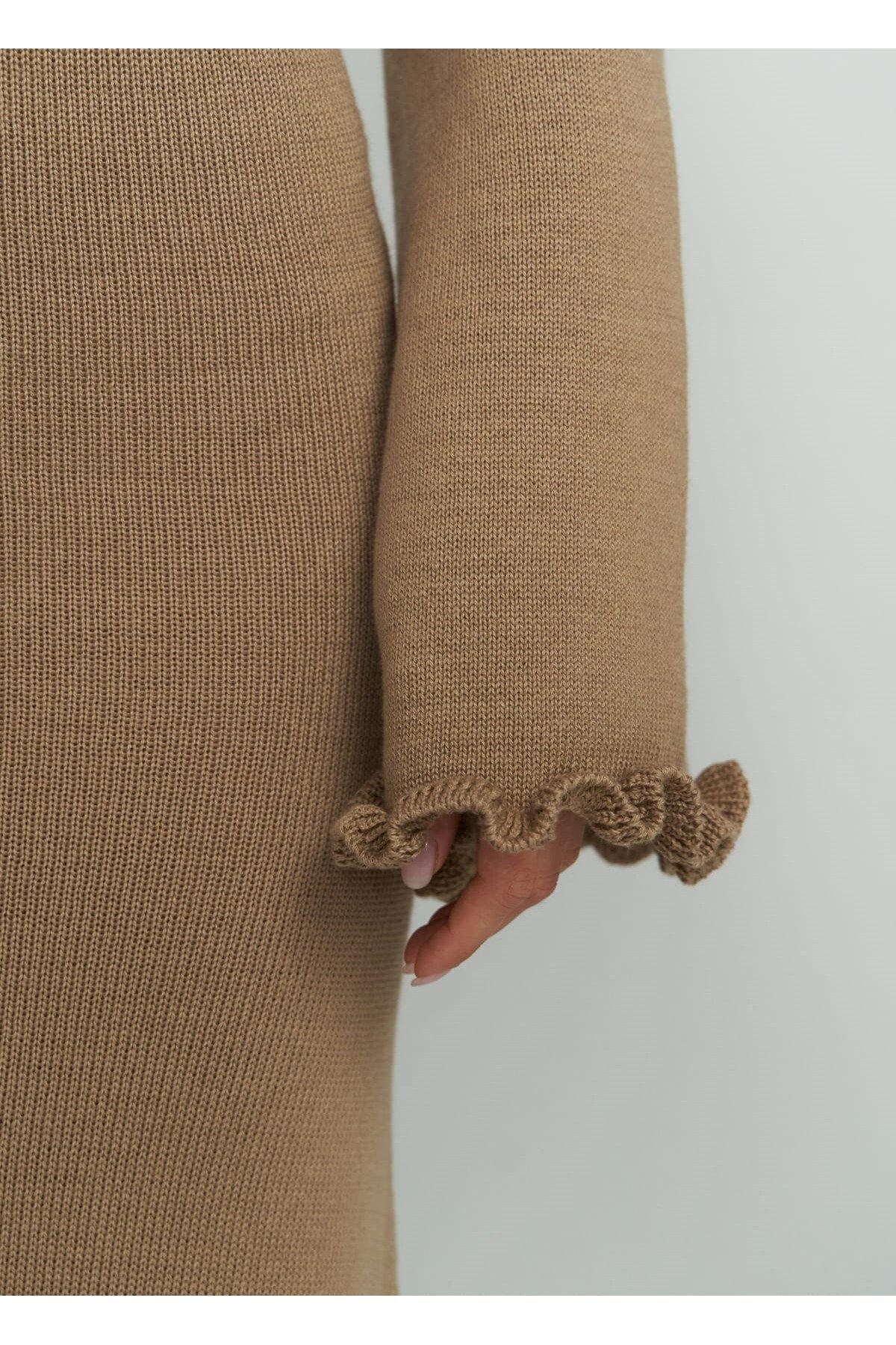 Angela Back Décollette with Mink Knitwear Dress