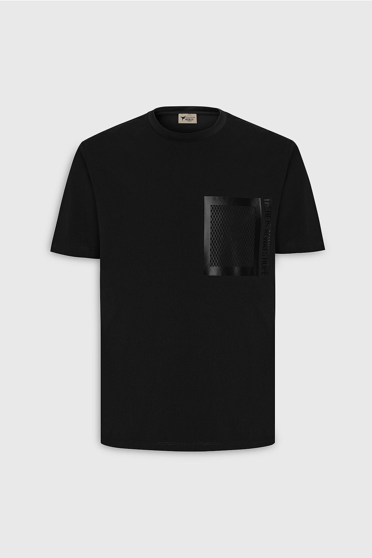 Men's black slim fit narrow cut bike bike collar cotton printed t -shirt