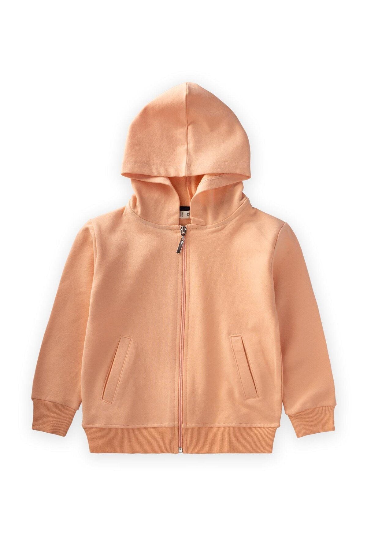 Seasonal Cardigan with Hooded Zipper 2-7 Age Peach