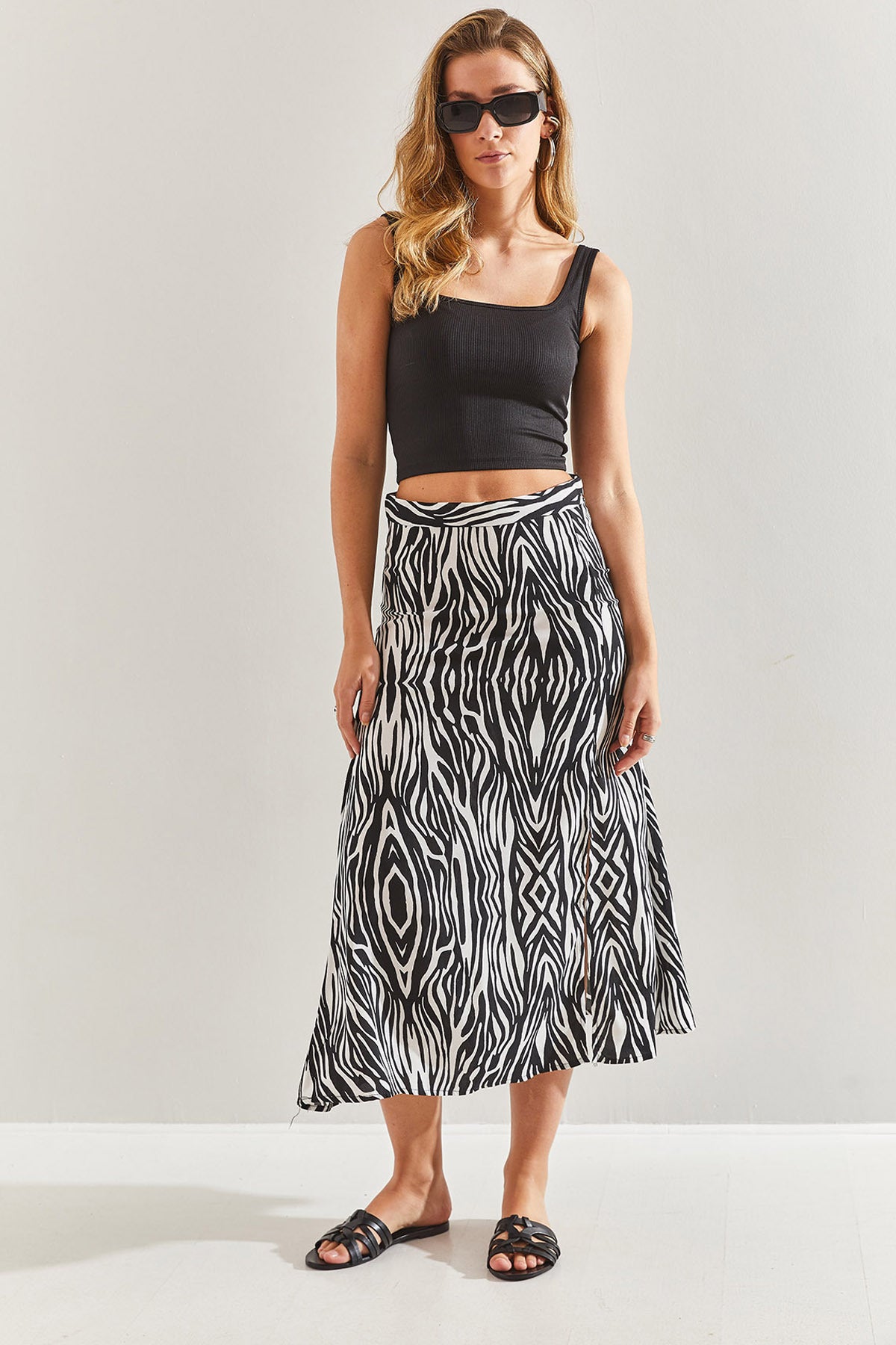 Women's Viscose Slit Skirt 60201021