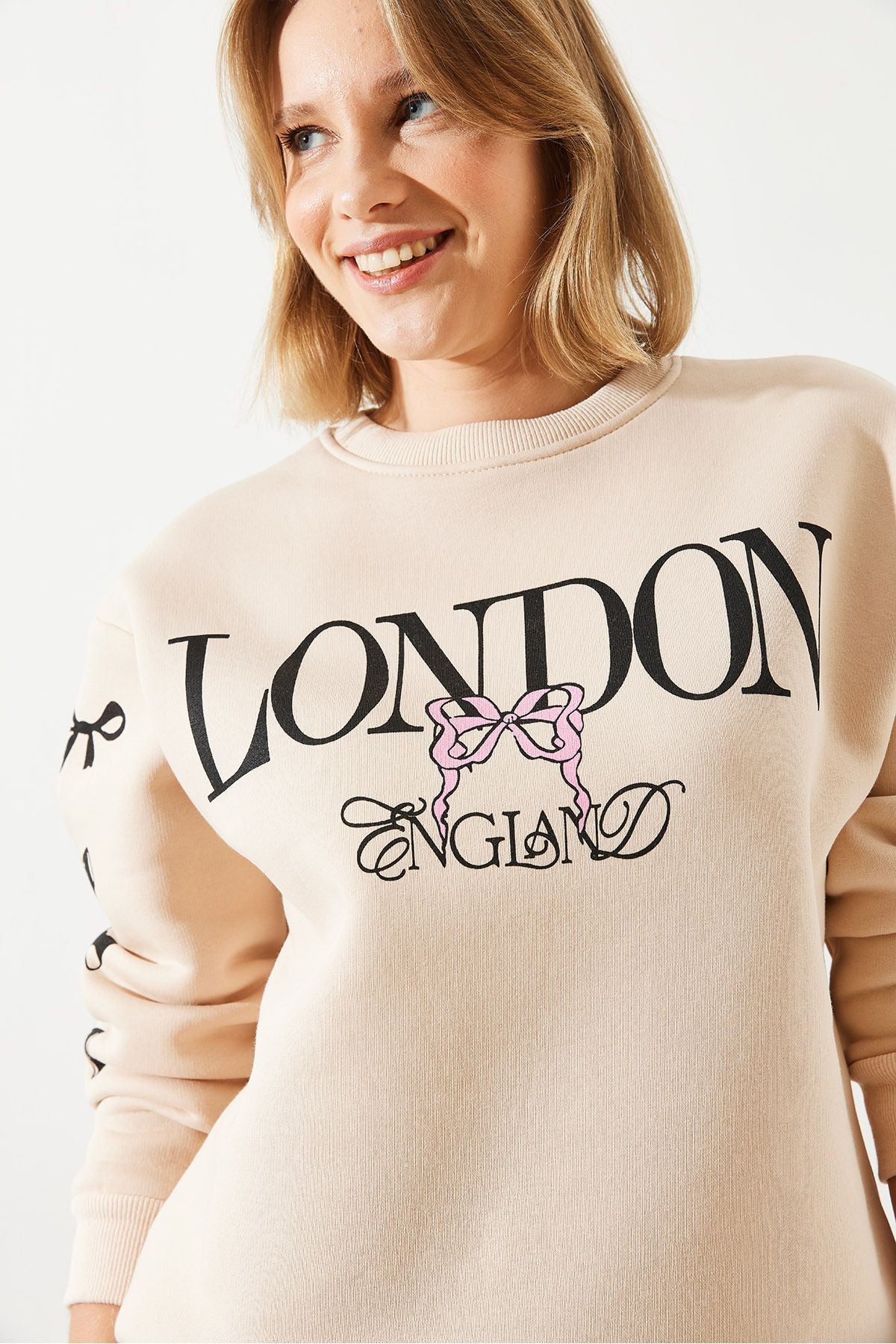 WOMEN'S THREE YEAR -SHARDON London Life Graphic Printed Sweatshirt MBHS004 60601004