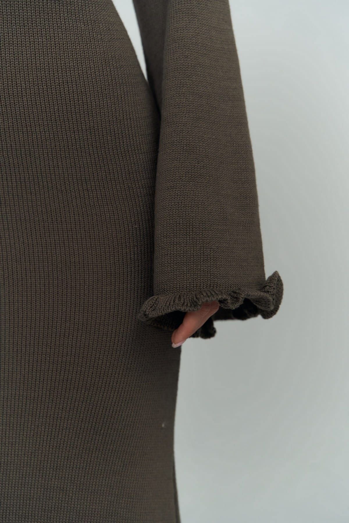 Angela Back Back Coffee Knitwear Dress