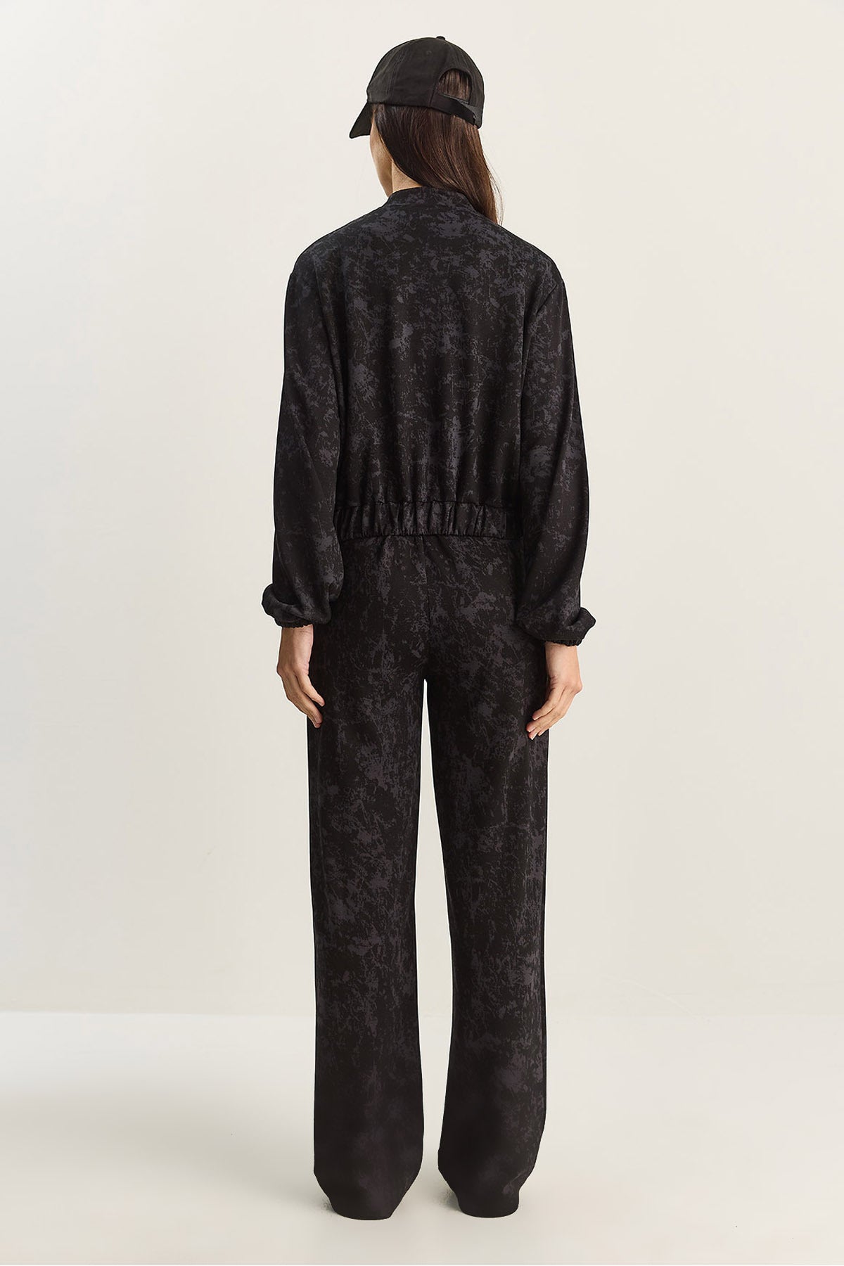 Women's Zippered Patterned Top-Bottom Knitted Suit 4098 60283846