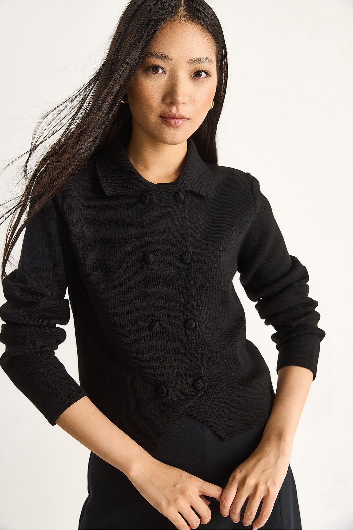 Women's Double Breasted Cardigan with Double Button Detail 20247590