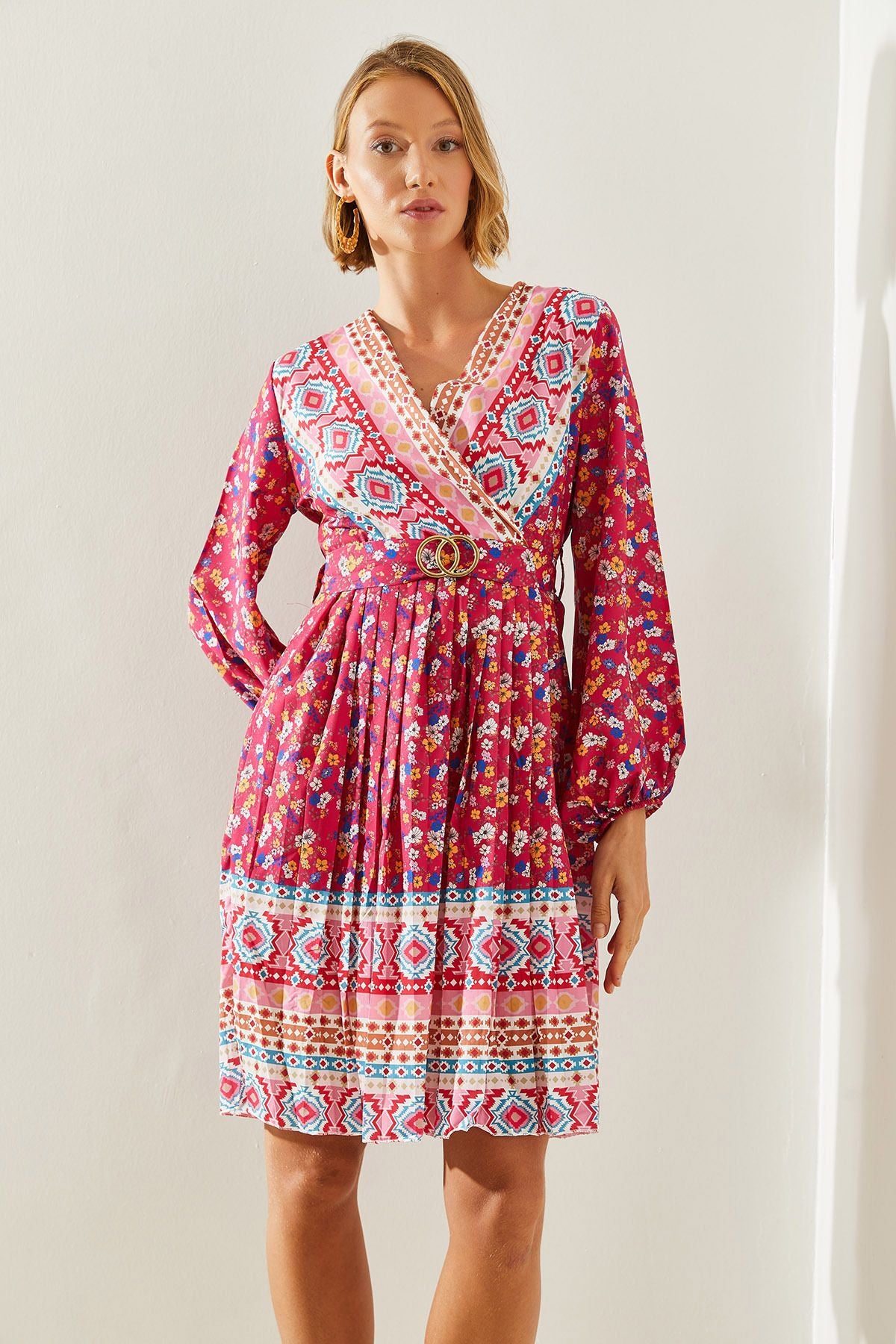 WOMEN'S SOLIDER BOLE FLOWER PATTERN PATTERNED DRESS 22138 60251604