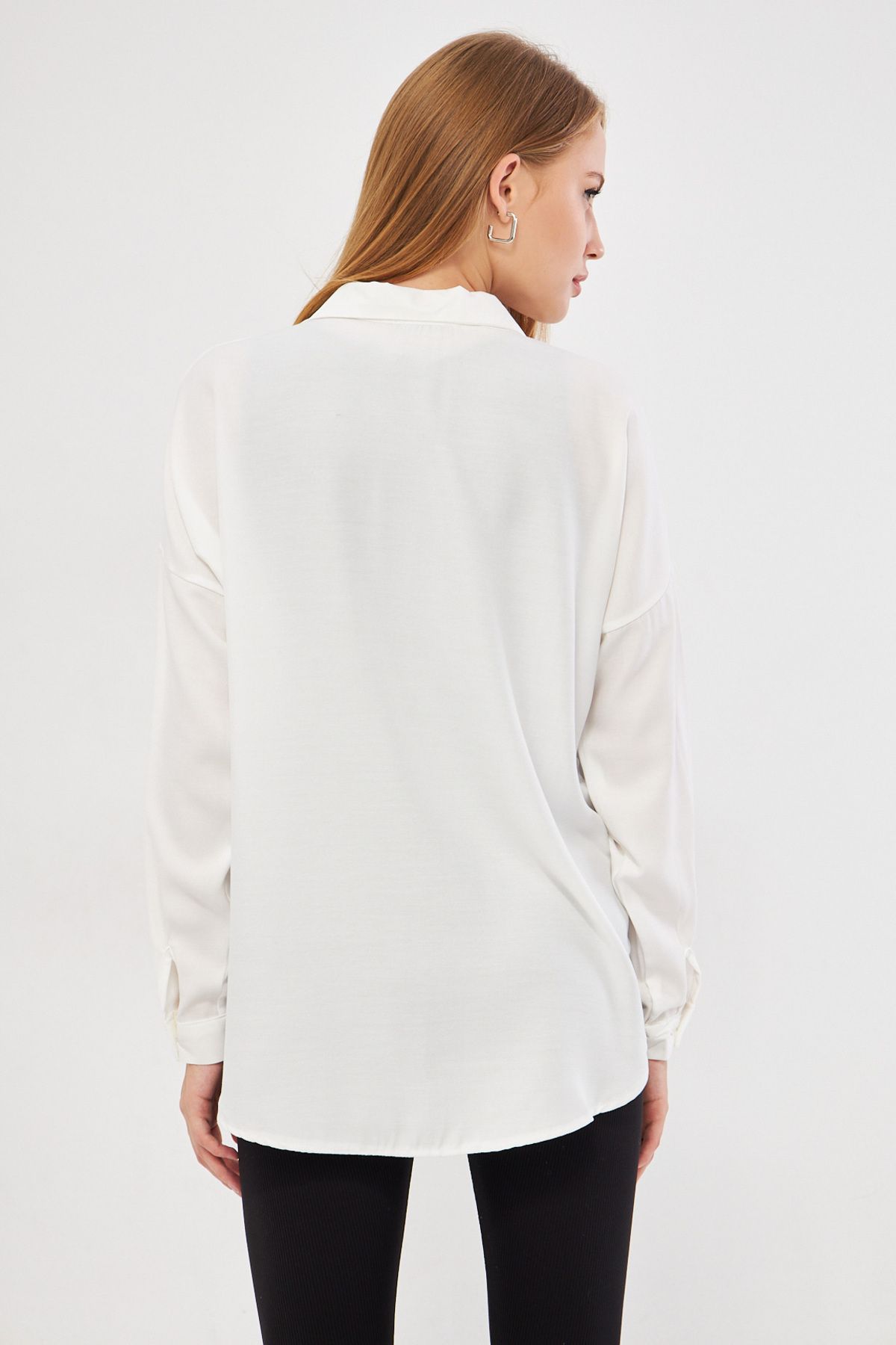 WOMEN WHITE PREVIOUS ZIPPER SALAŞ SHIRT ARM-21K024090