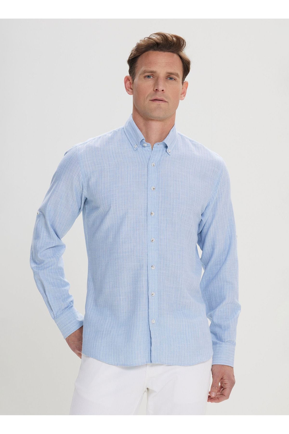 Altınyıldız Classics Turquoise Men's Shirt 4a2024200048