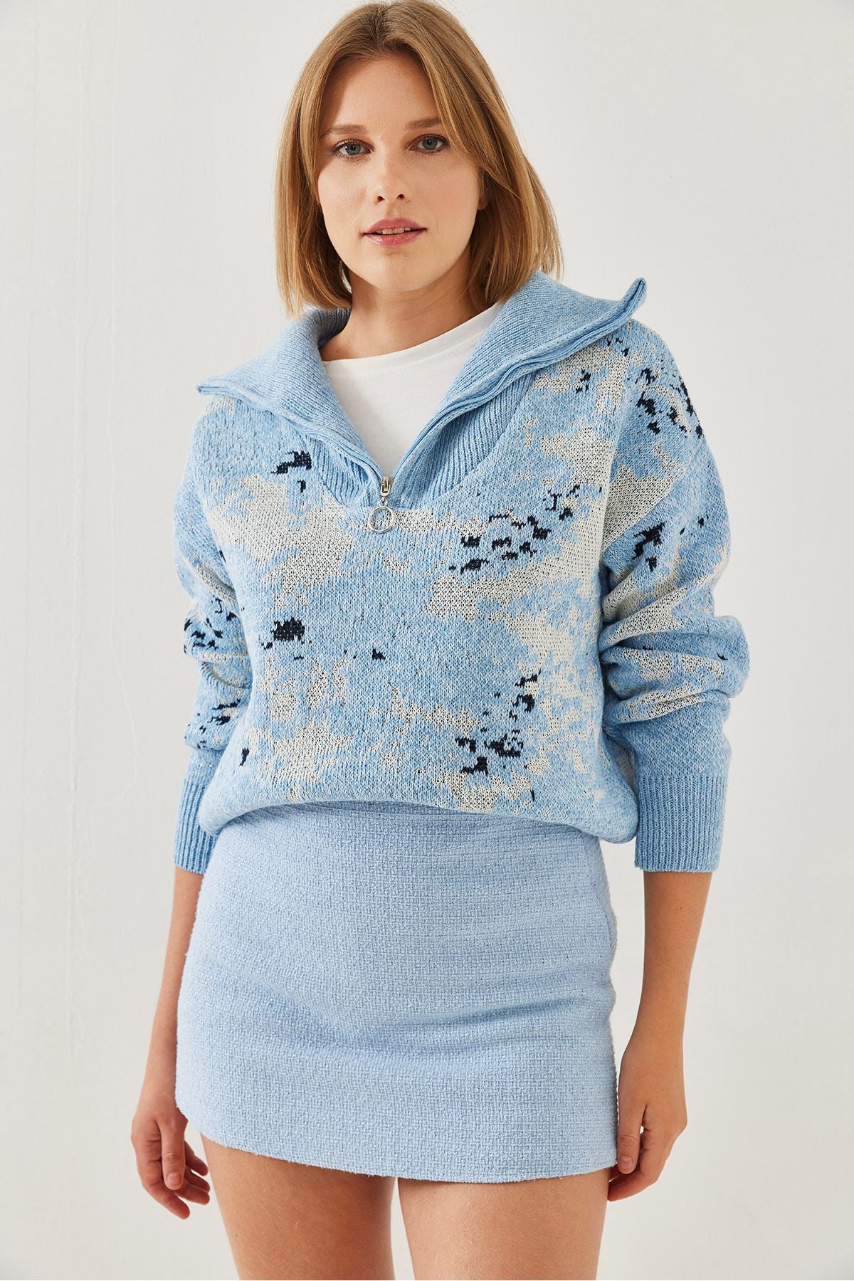 Women Zippered Knitwear Kazakh 20246201