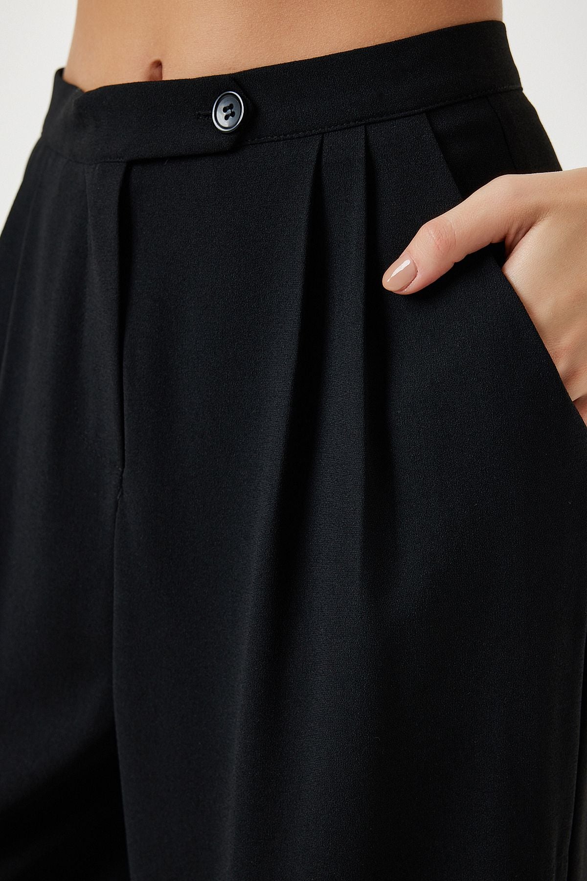 Female black seasonal weaving shirt palazzo pants set RV00174