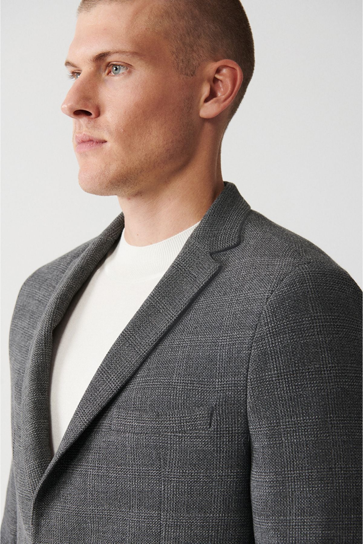 Men's gray 360 degree flexible double slit jacket A32Y4051