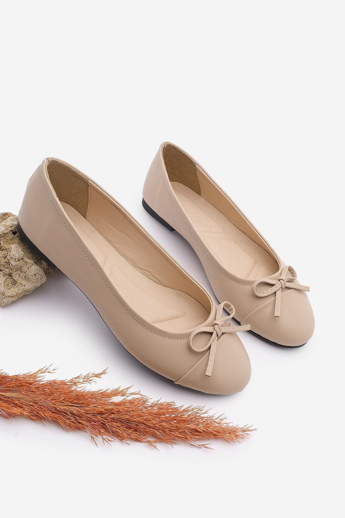 Women's Bow Detail Daily Babet Barlin Beige