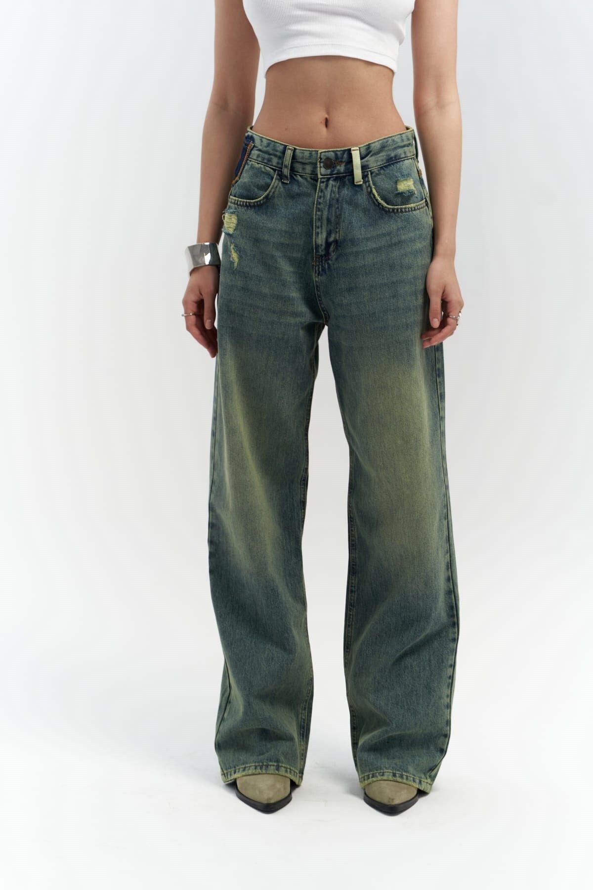 Blair Washed Green Jean Pants