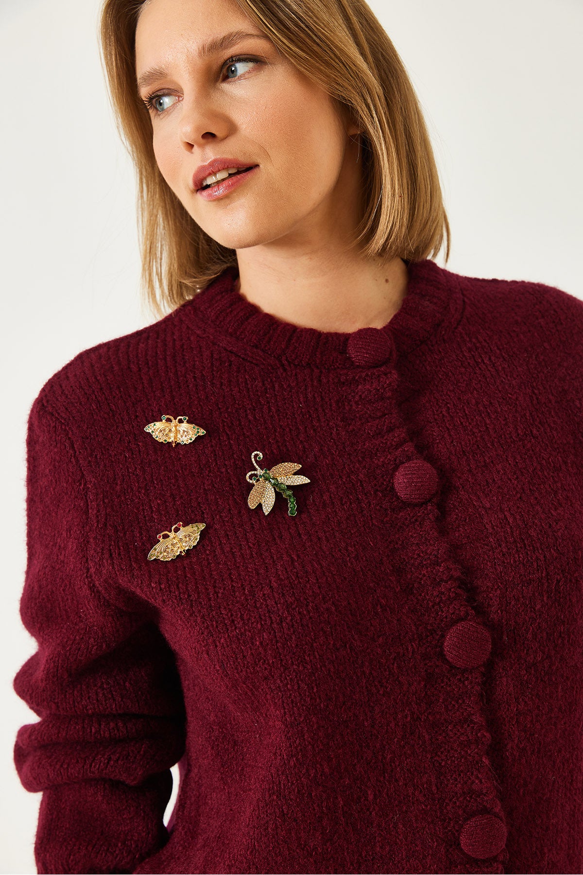 Women's Brooch Detailed Knitwear Cardigan 20246254