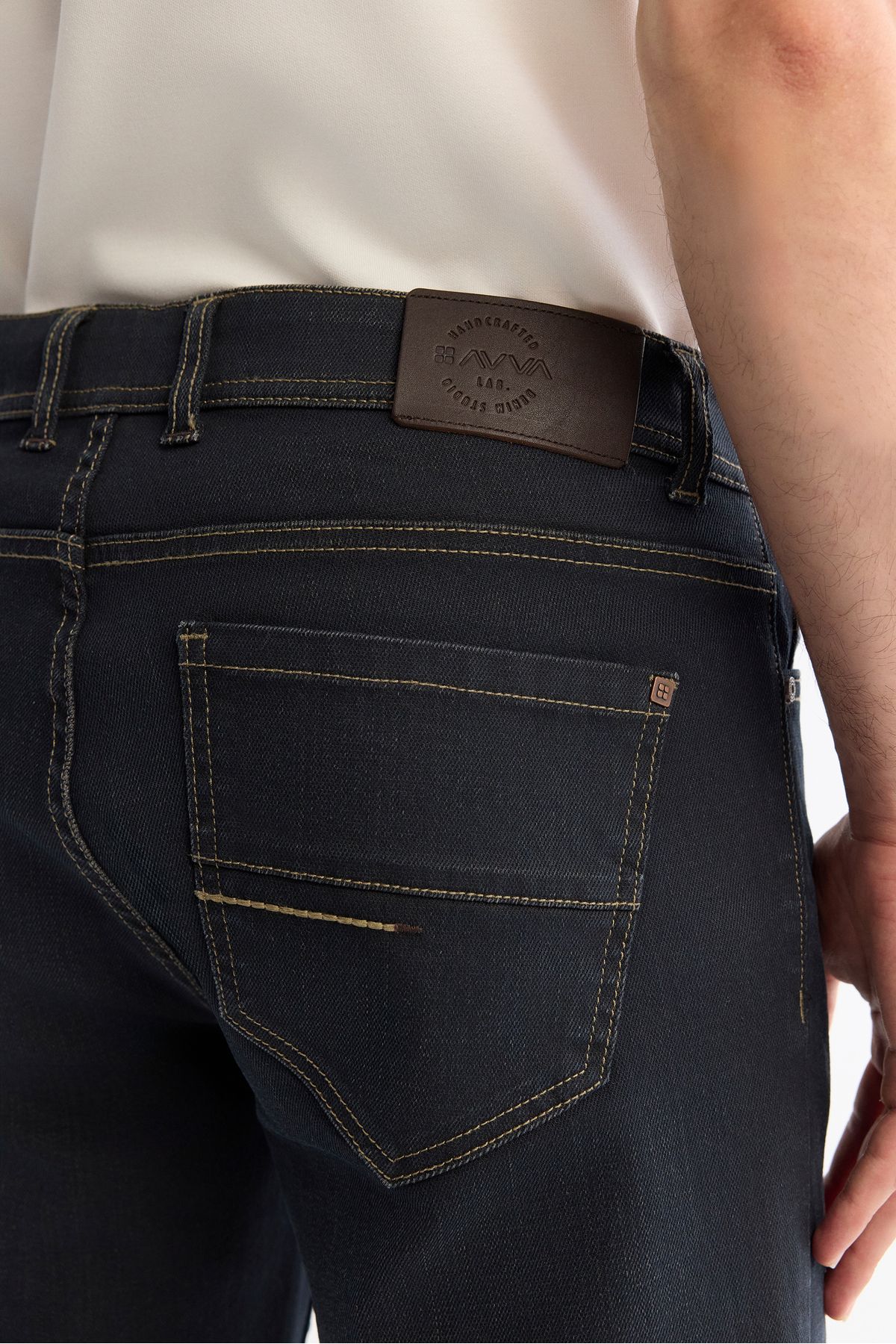 Men's anthracite Washing Washing Flexible Jean Pants A42y3531
