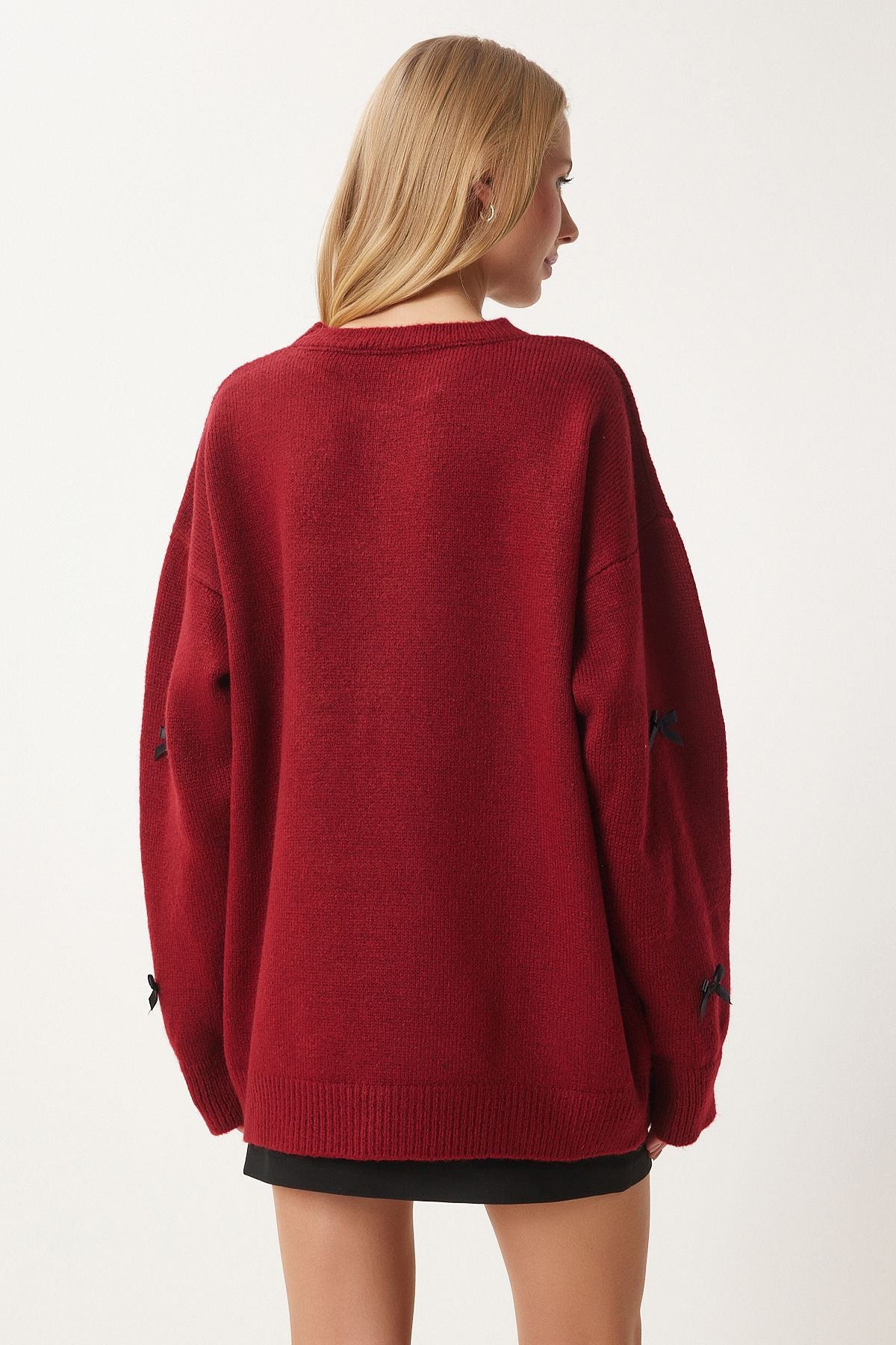 Women's Bordeaux Bow Triko Sweater SV00013