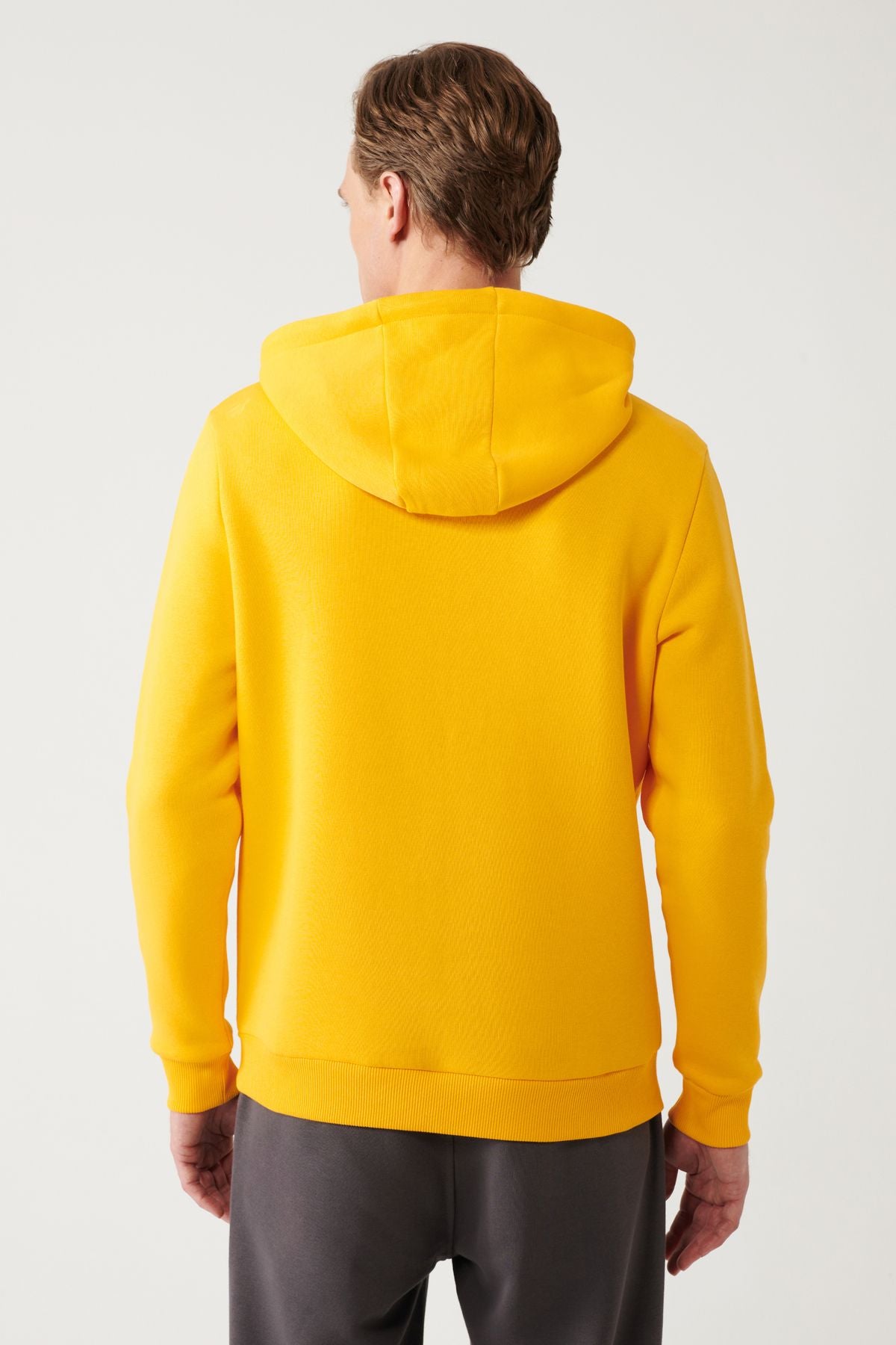 Men's Yellow Hooded Sharzon 3 IP Kangaroo Pocket Sweatshirt A32y1193