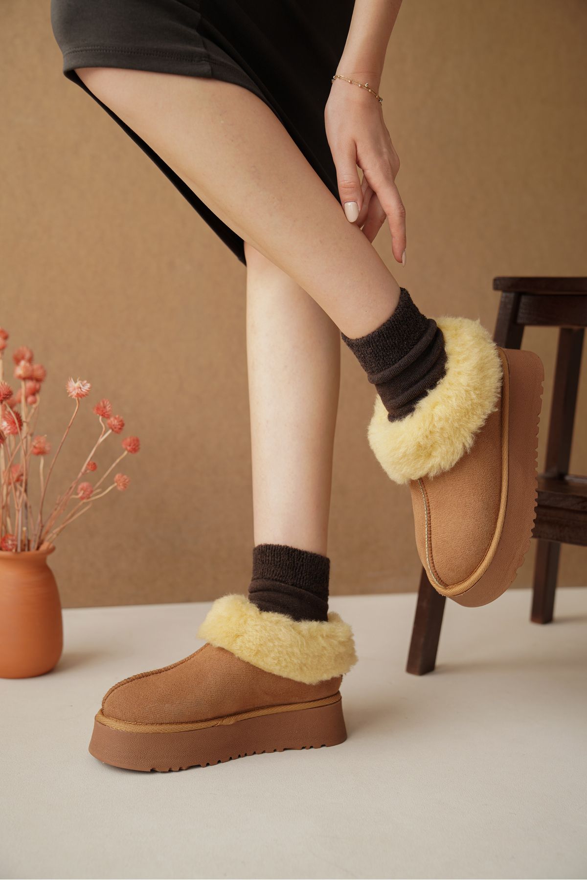 Lolath Female High Based Fur Casual Bot 0012203 Taba