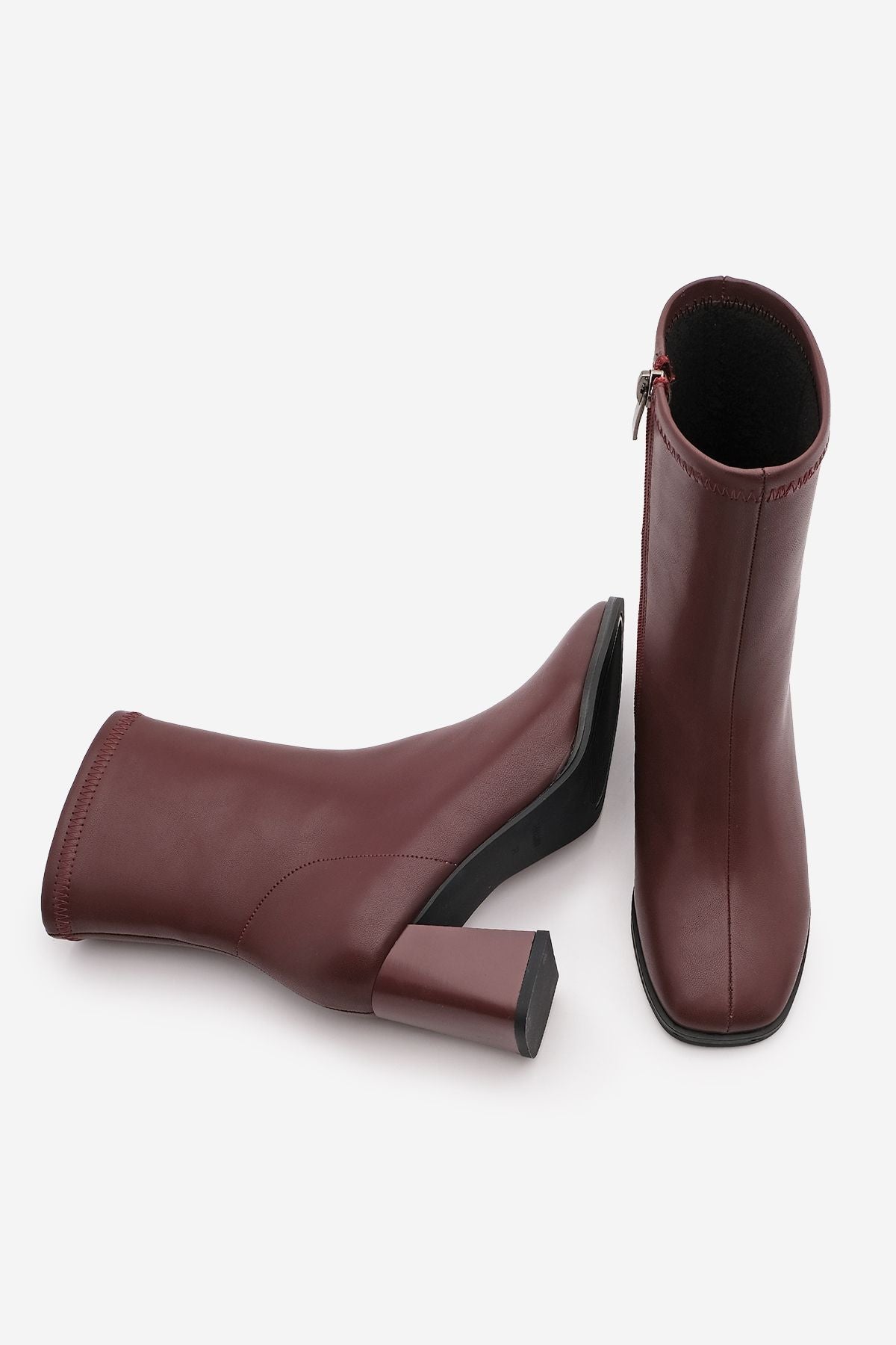 WOMENE HEEP BOOT CUP NOSE ZIPPER BROKEN UPPED LONVE BÜRÇE BÜRÇE