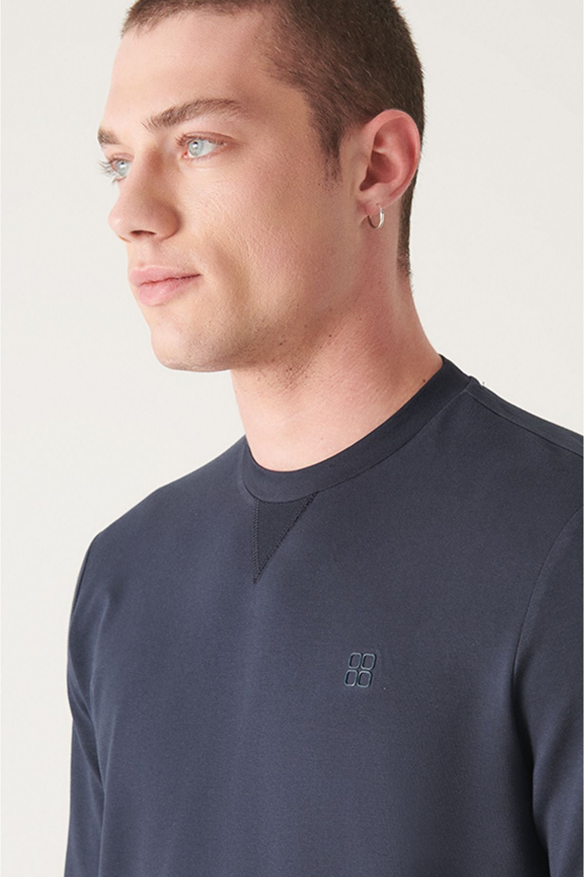 Men's Navy Bicycle Cotton Cotton Cotton 2 Triple Sweatshirt E001200