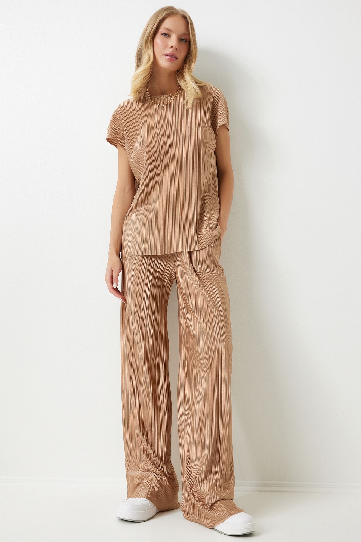 Female Biscuit Pilisle Casual Blouse Pants Set Mc00283