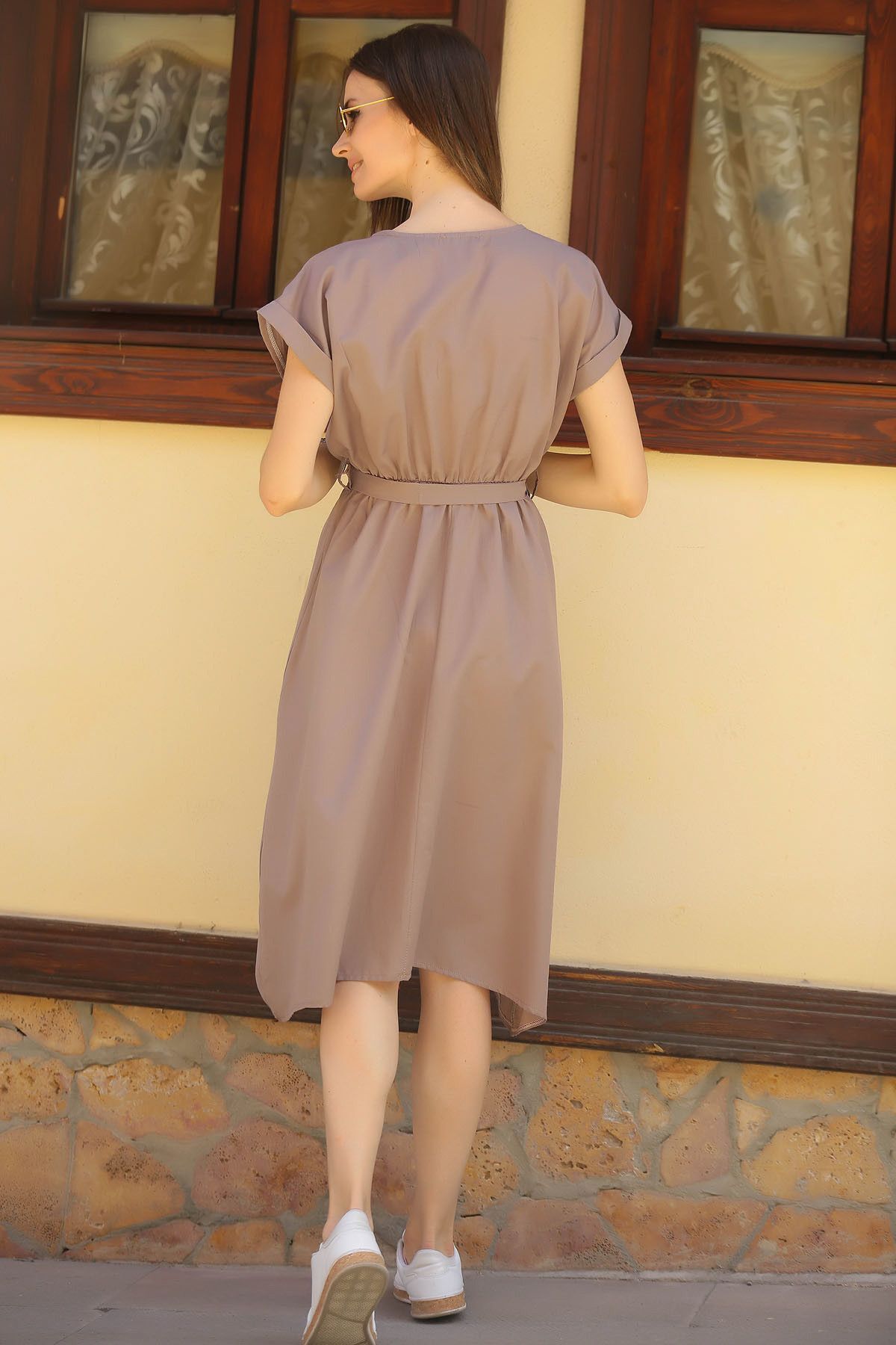 Female mink waist tire-tied dress ARM-18Y001120