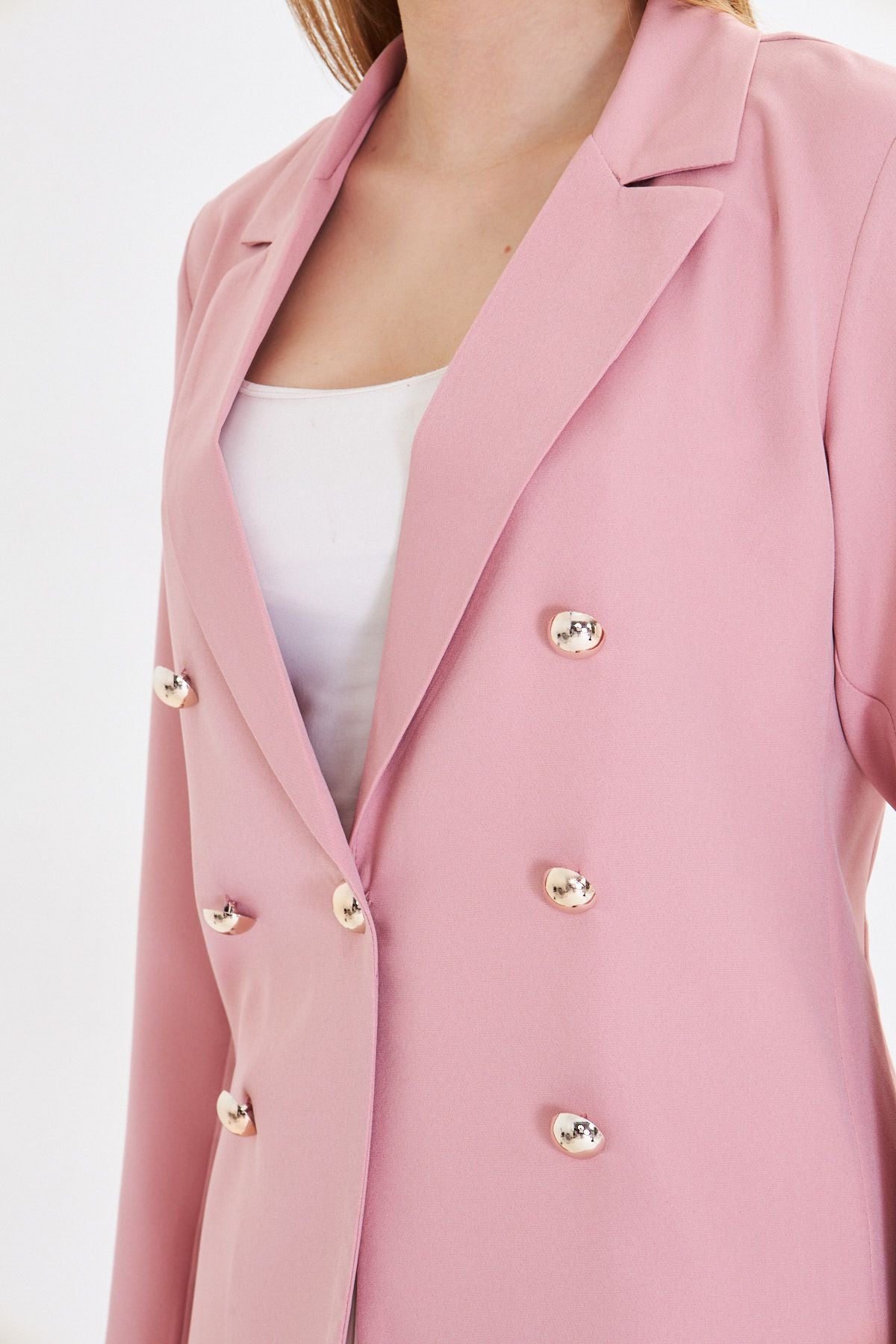Female powder buttoned jacket ARM-20K001151