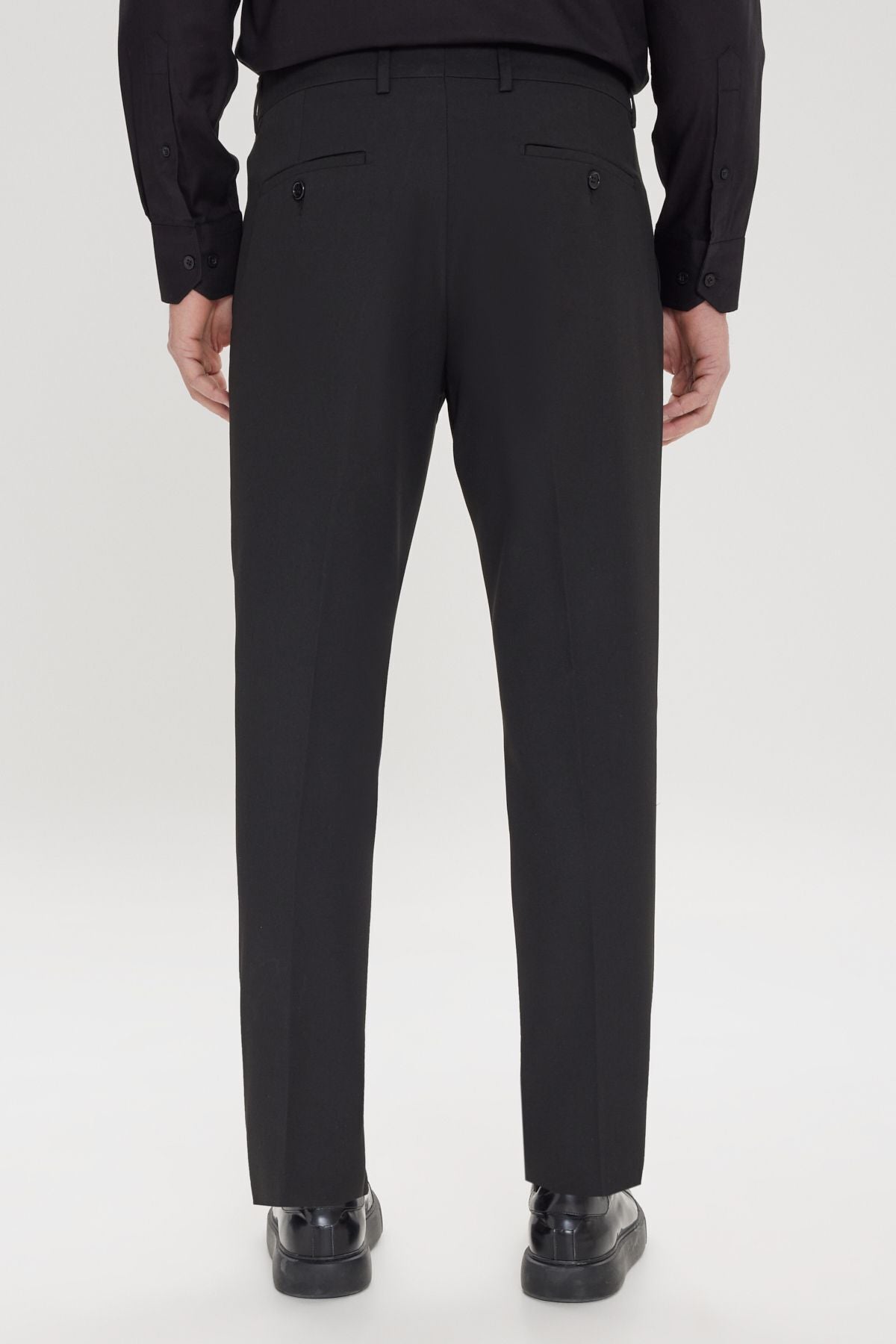 Men's black regular fit comfortable cutting side pocket classic pants