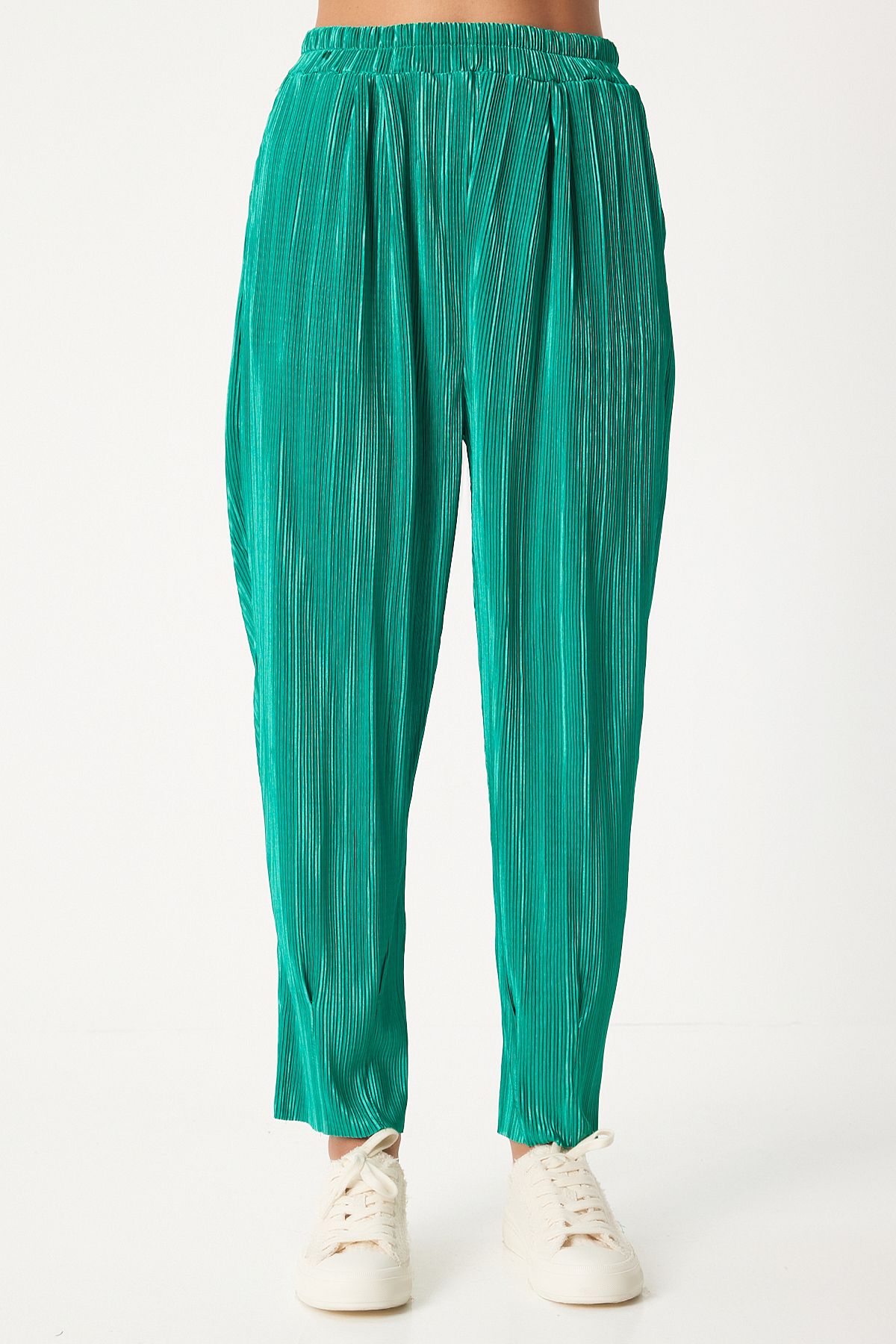 Female Green Stylish Buttoned Filis Pants Pants Set FN03235
