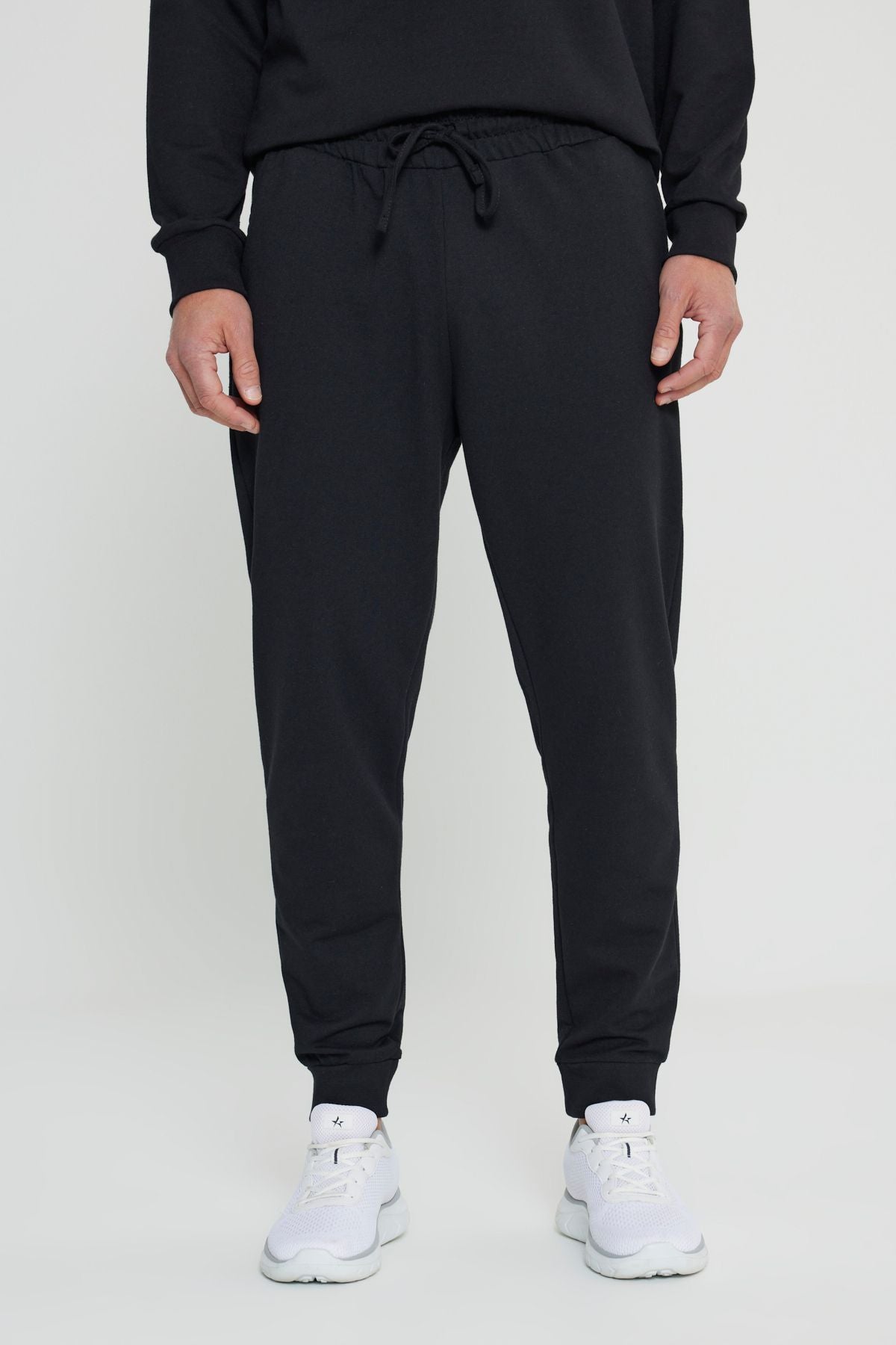 Men's Black Standard Fit Normal Normal Cutting 2 IPPE CLASS COTTON JOGGER SERVICE SIZE