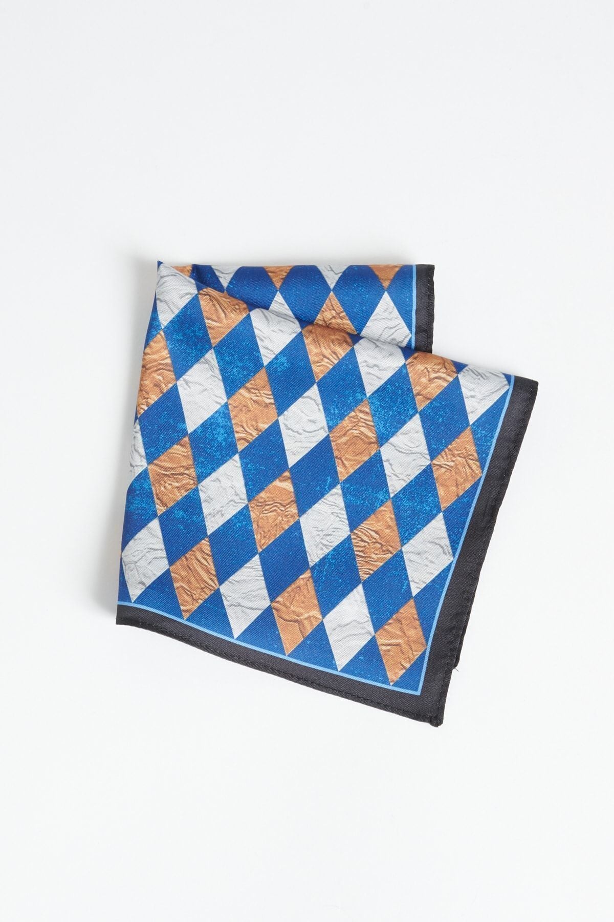 Men's navy blue-bej patterned handkerchief