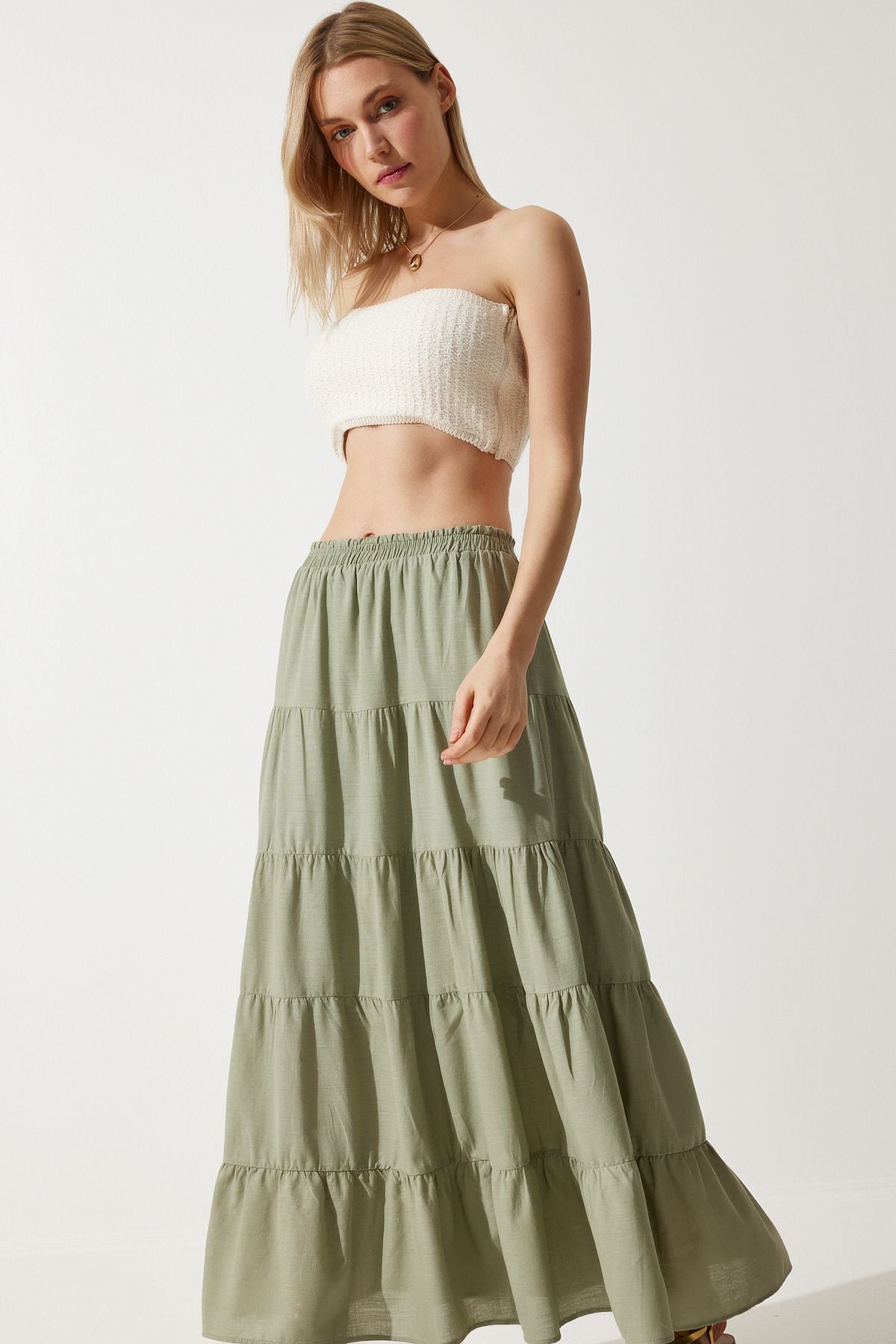 Woman Khaki Gaki Summer with plenty of comfortable skirt rg00036