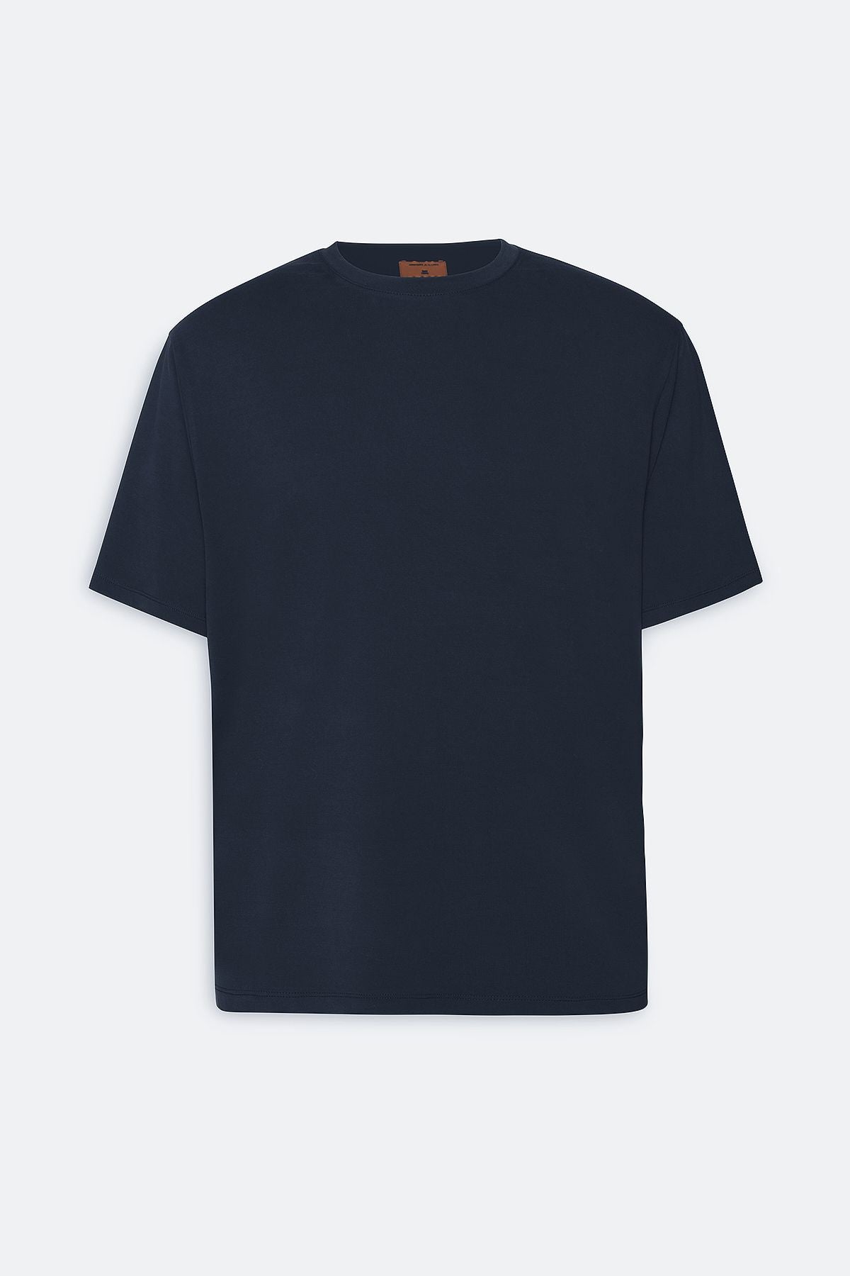 Men's navy blue modern fit comfortable cut bike collar flexible t -shirt
