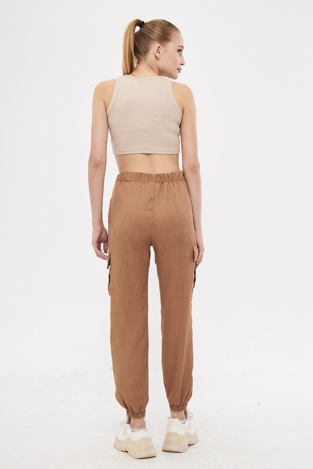 Female mink velvet waist and leg righteous thin wick cargo pants Arm-25k001035
