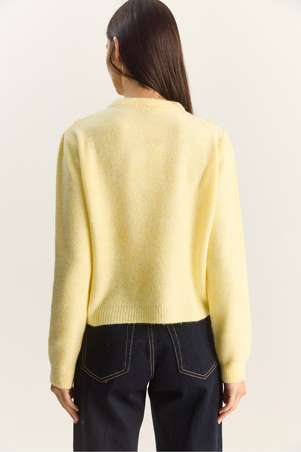 Women's Crew Neck Frilly Soft Knitwear Sweater 60261184