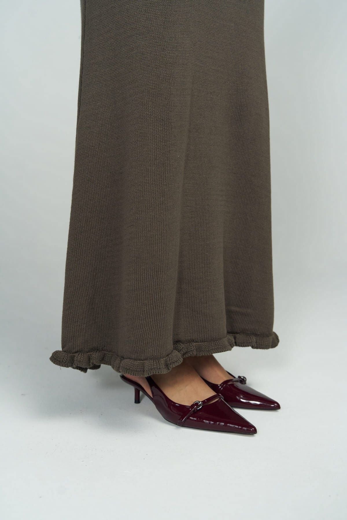 Angela Back Back Coffee Knitwear Dress