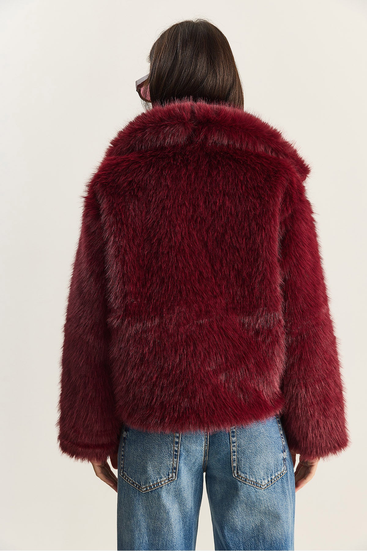 Women's Collared Lined Premium Fur Coat MBMS037 60501037