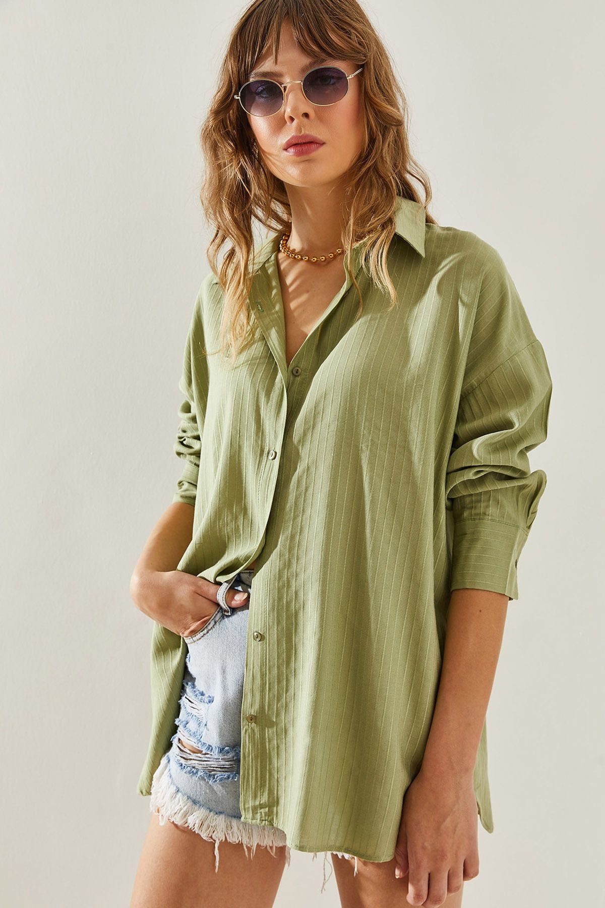 Female self -line patterned shirt 60251297
