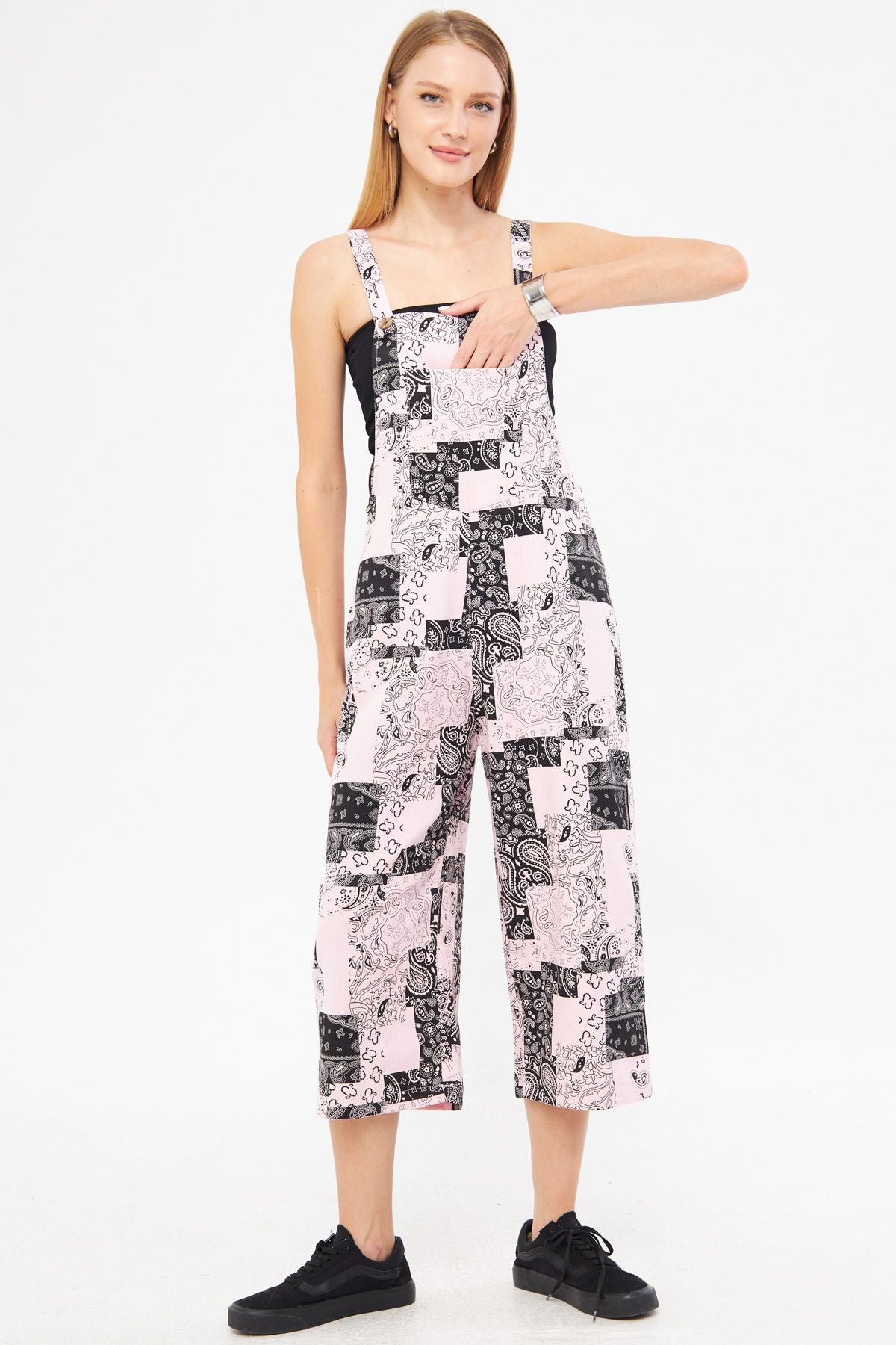 Female Powder Pink Patterned Gardener Tulum ARM-24Y001106