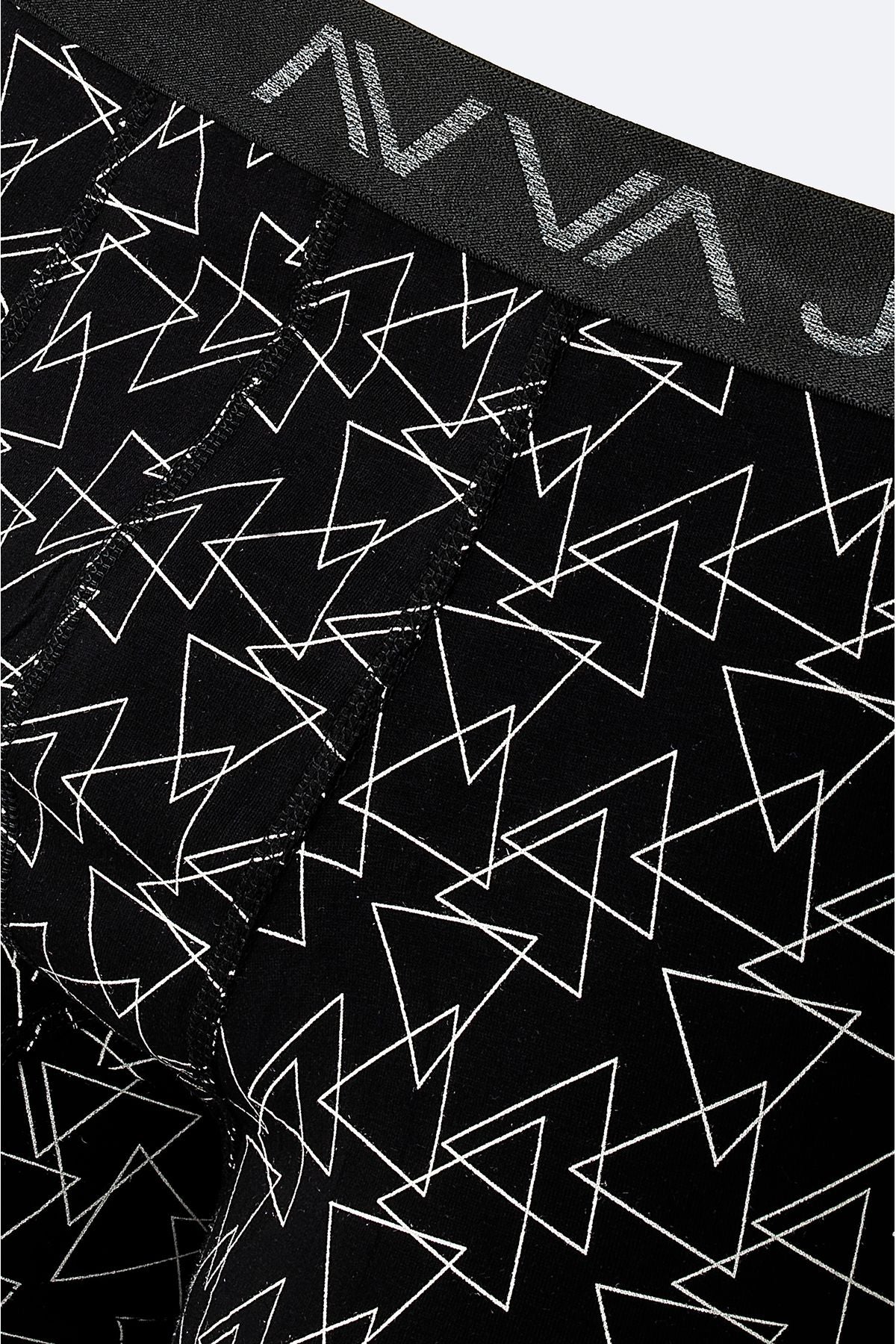 Men's Black Geometric Patterned Single Boxer A42y9533