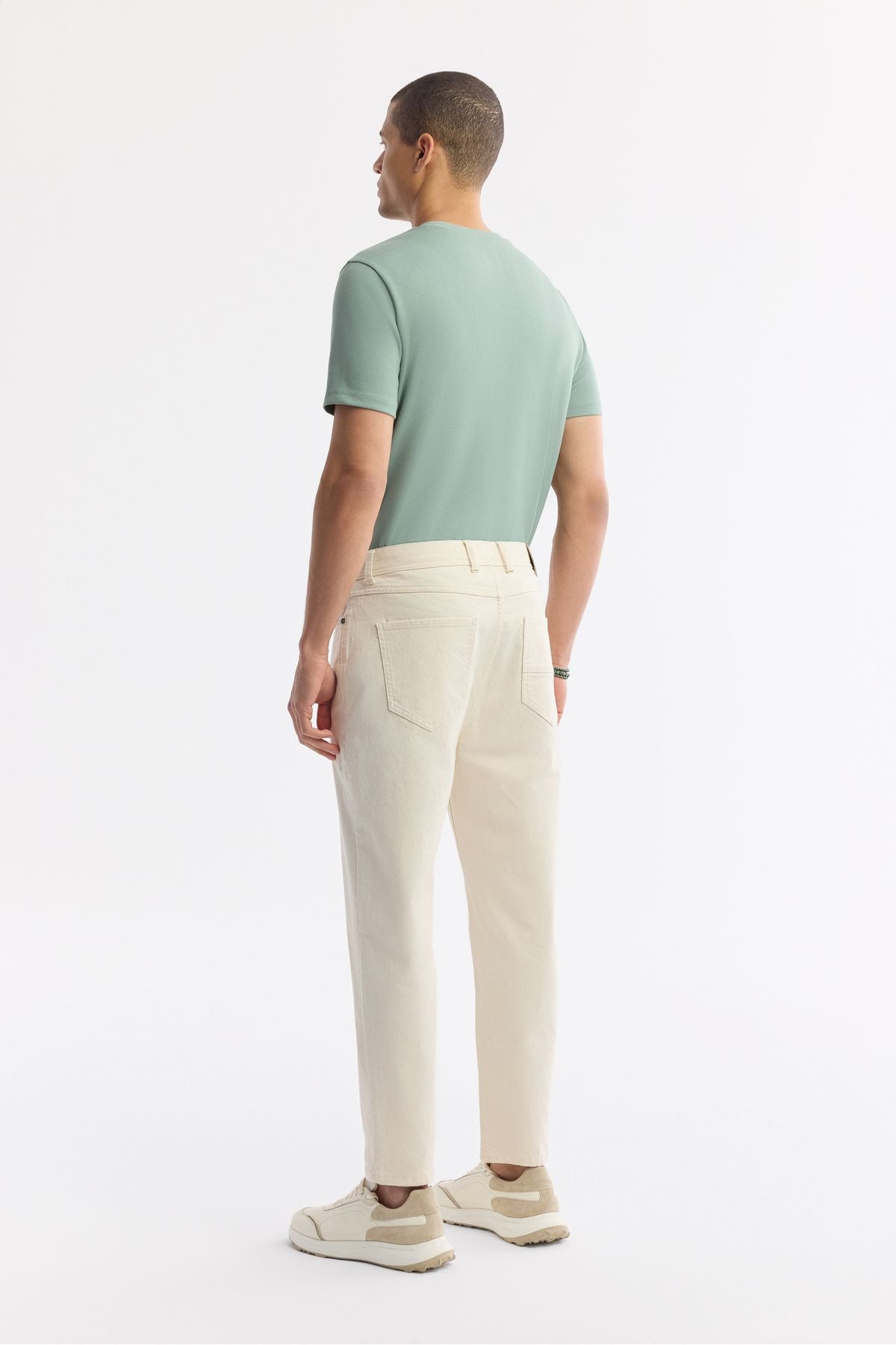 Men's Beige Straight Washing Straight Fit Pants A51y3548
