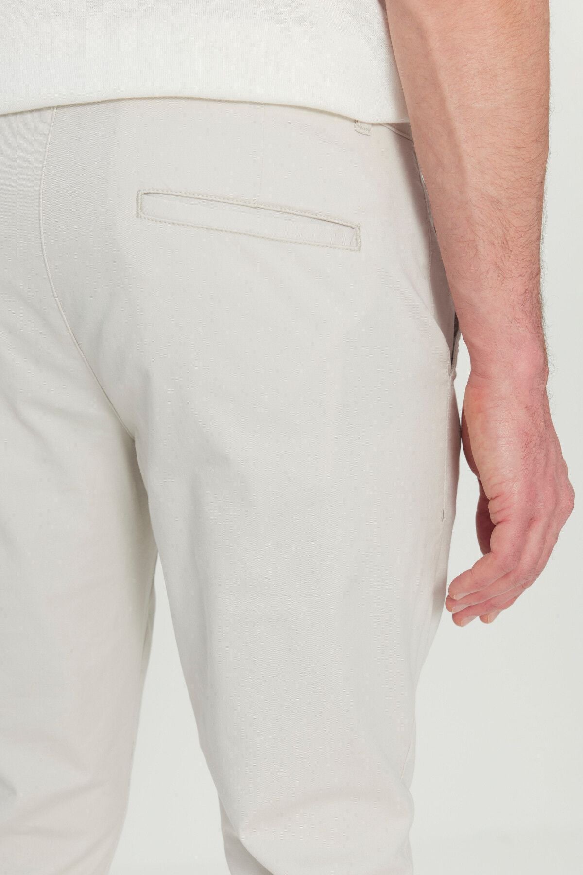 Men's Stone Cotton Slim Fit Narrow Cutting Side Pocket Flexible Casual Pants