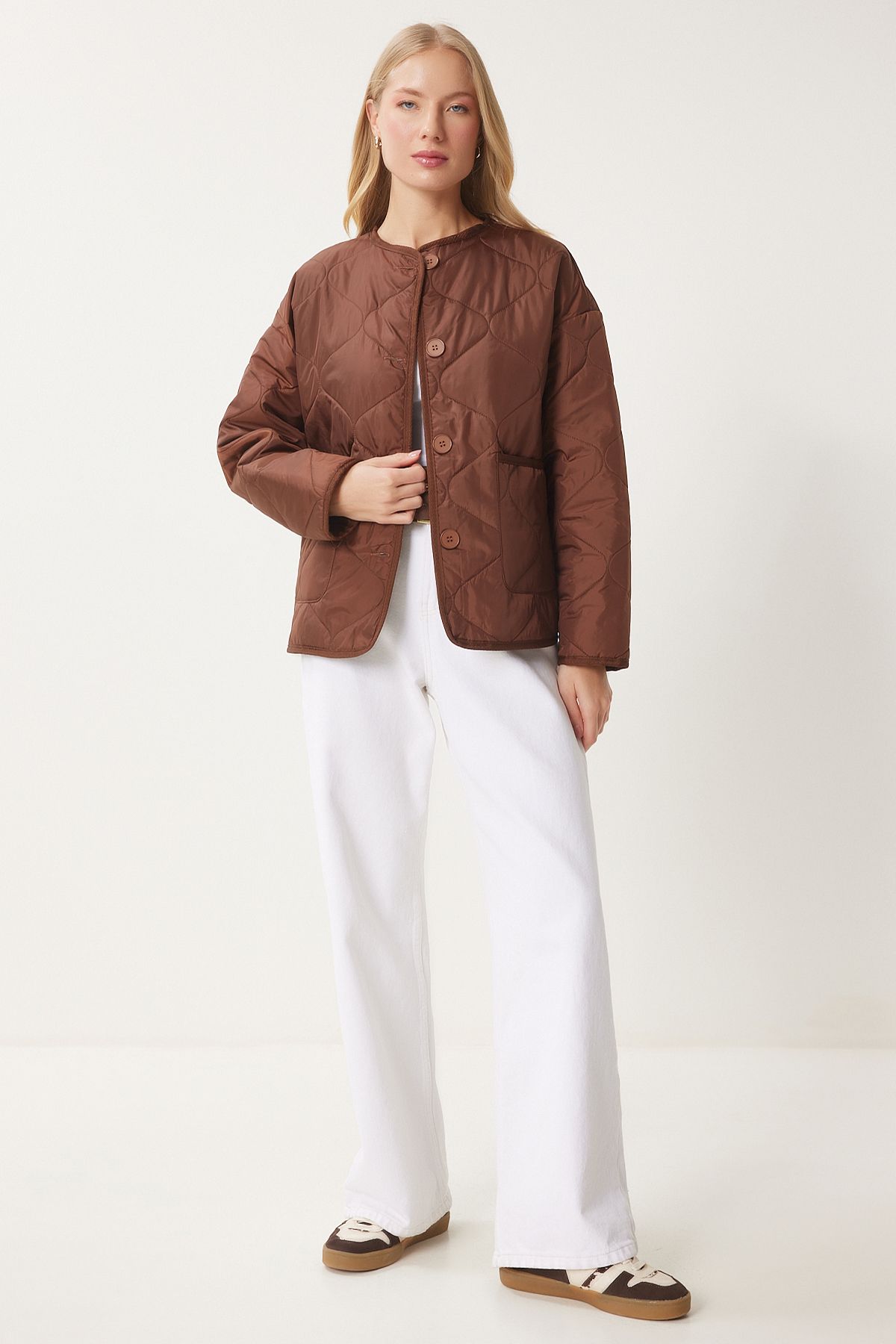 Female Brown Wide Cepone Jacket FN03395