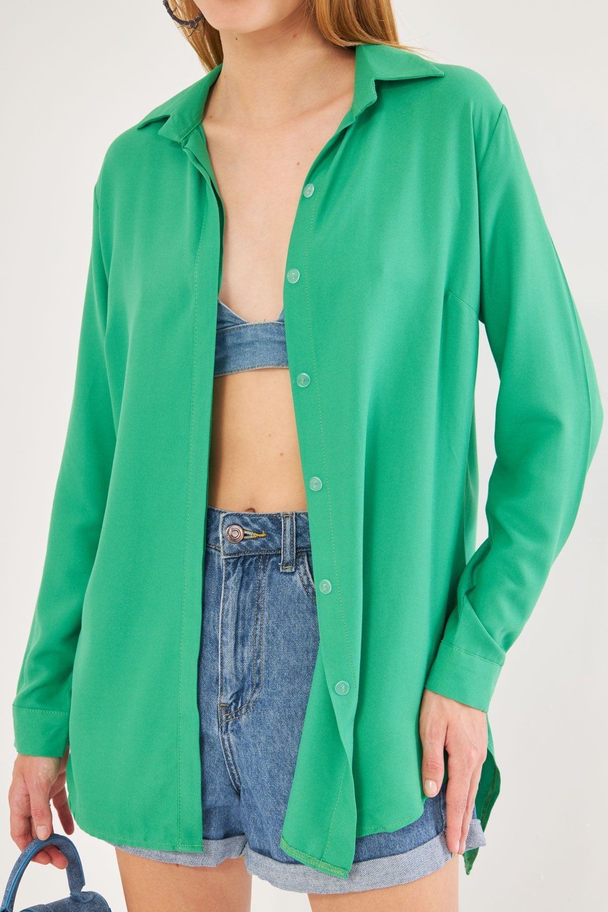 Woman Light Green Tunic Shirt ARM-19Y001003